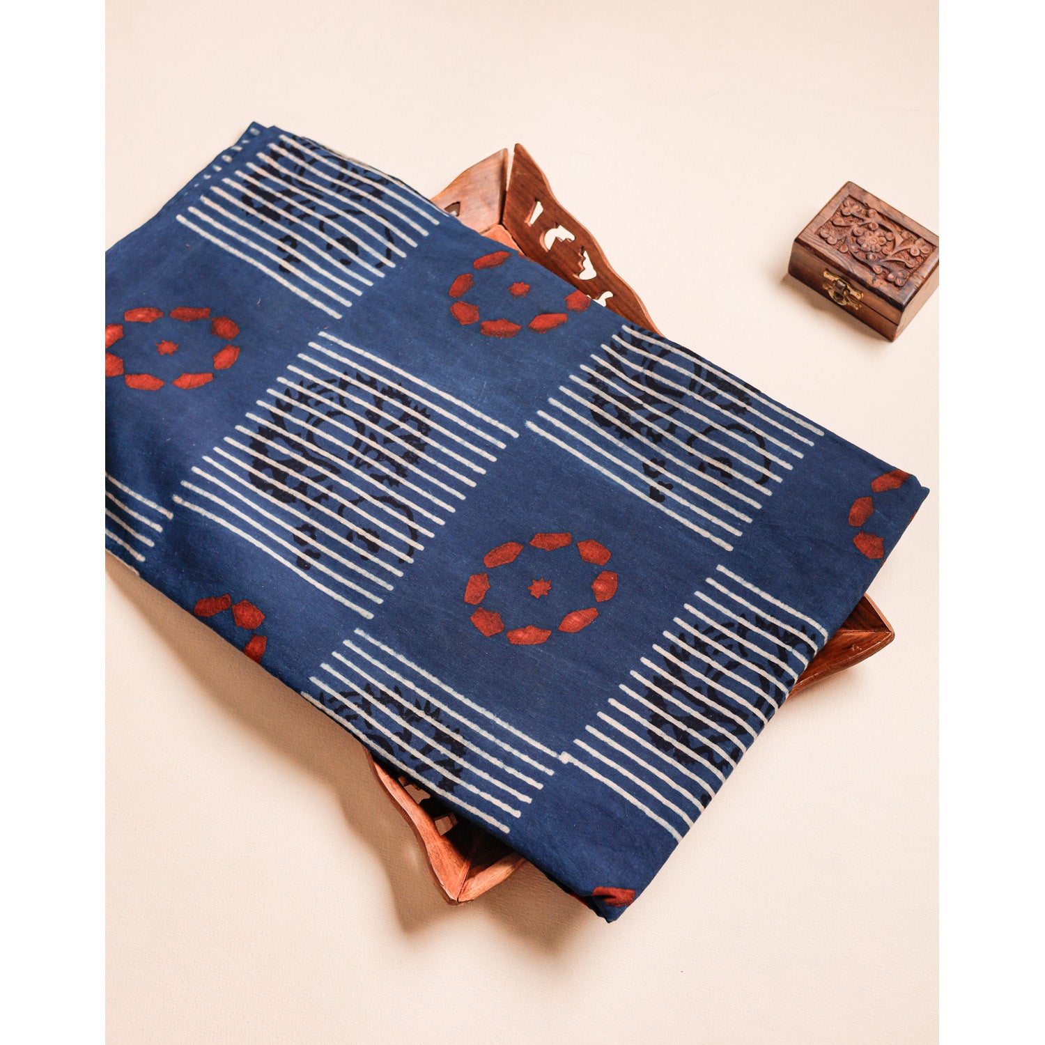 PURE COTTON BLOCK PRINTED AJRAKH FABRIC
