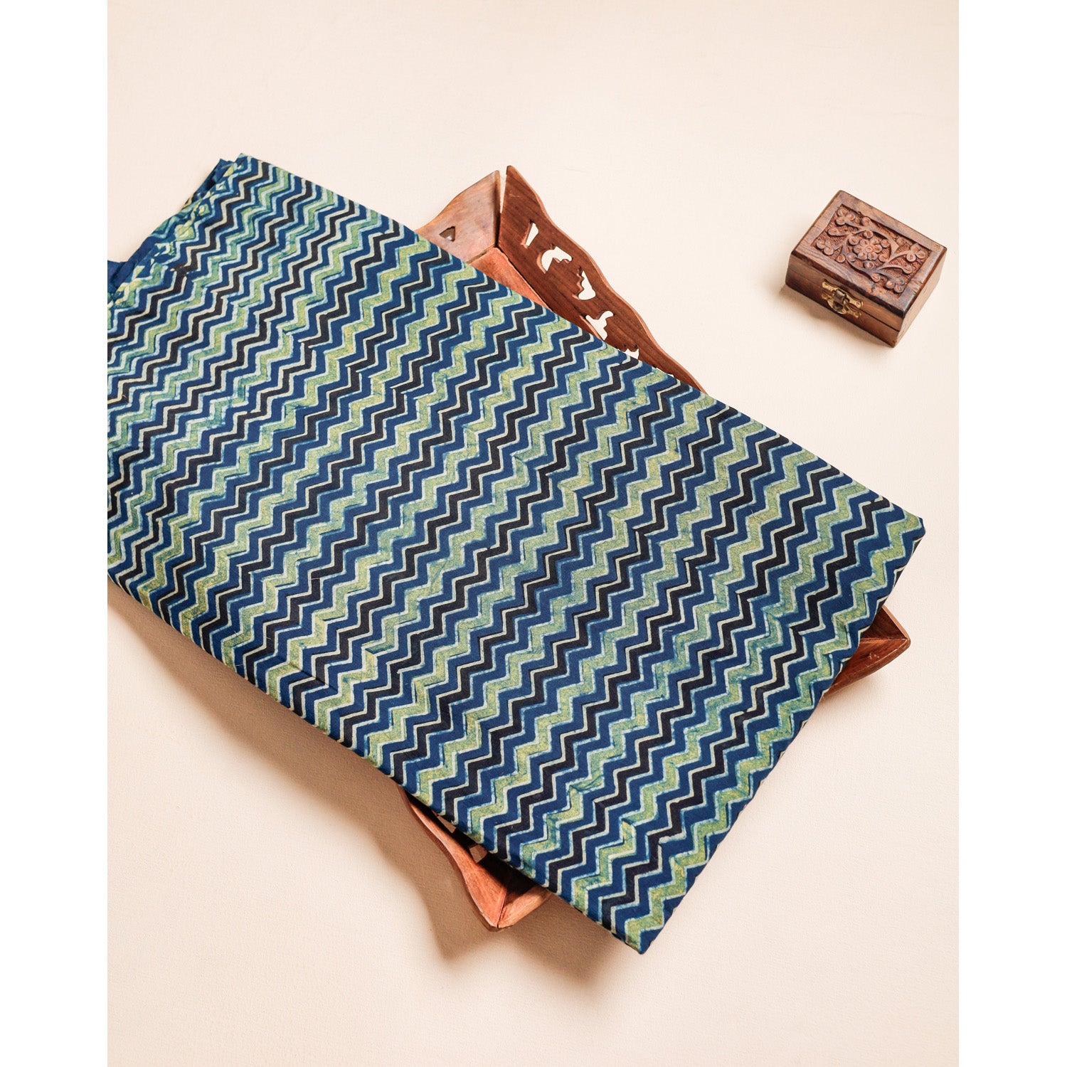 PURE COTTON BLOCK PRINTED AJRAKH FABRIC