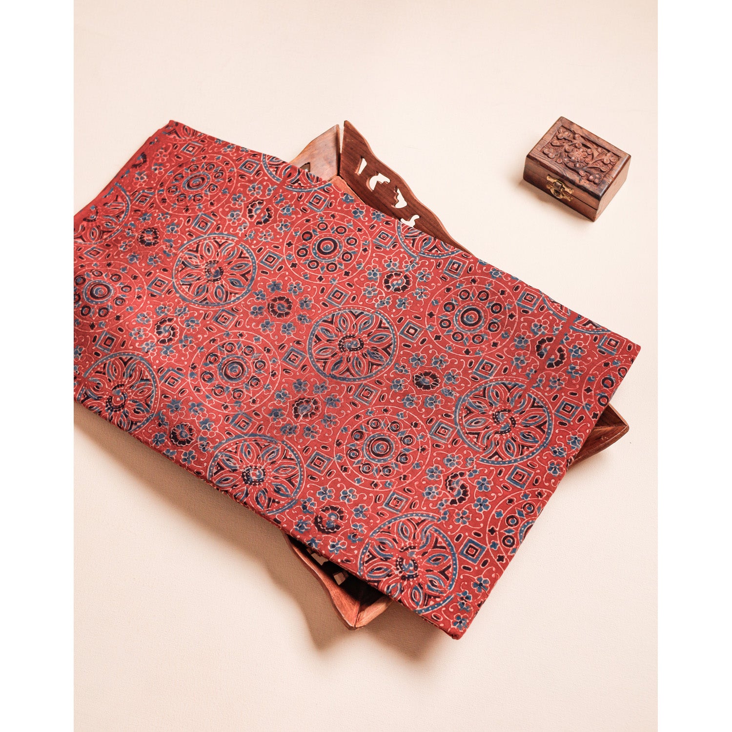 PURE COTTON BLOCK PRINTED AJRAKH FABRIC