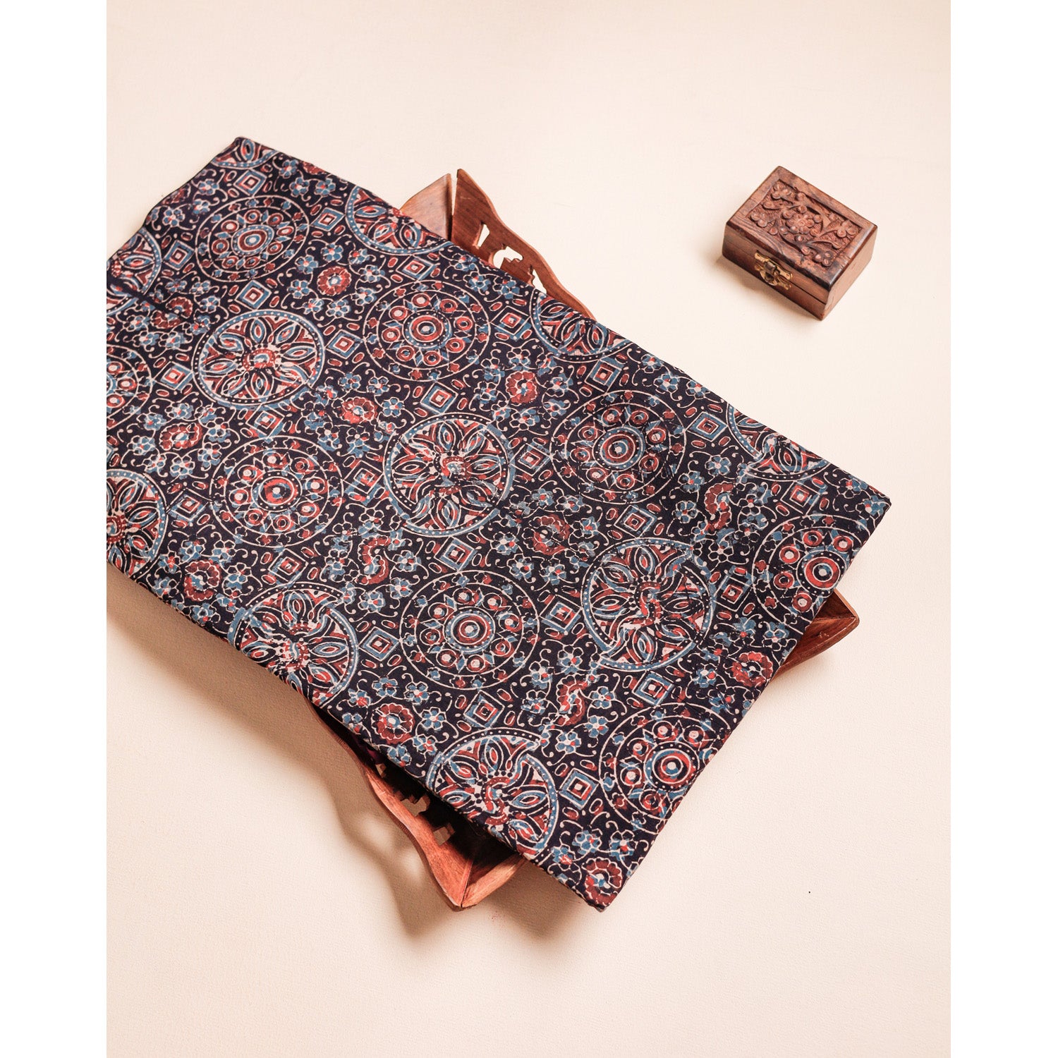 PURE COTTON BLOCK PRINTED AJRAKH FABRIC