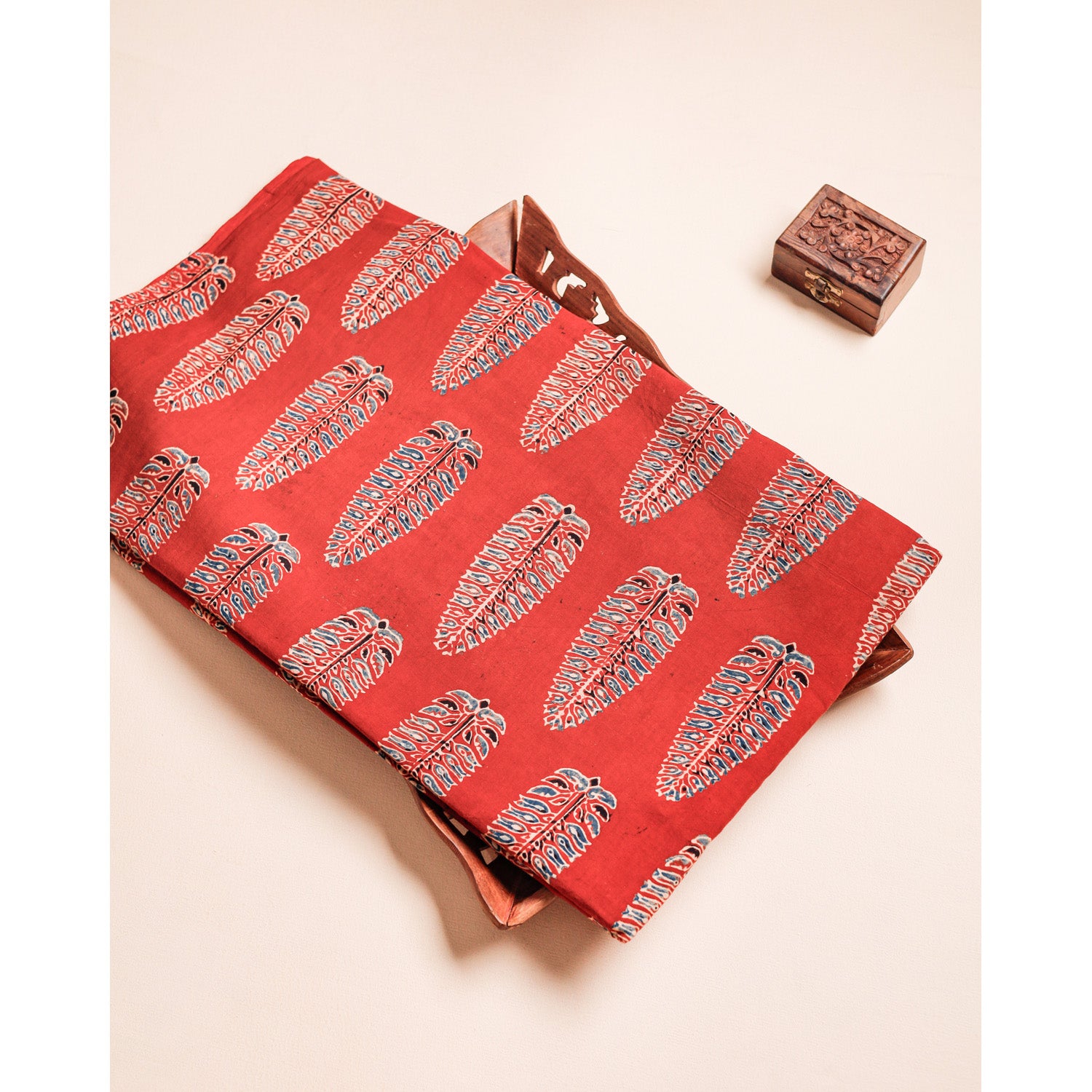 PURE COTTON BLOCK PRINTED AJRAKH FABRIC