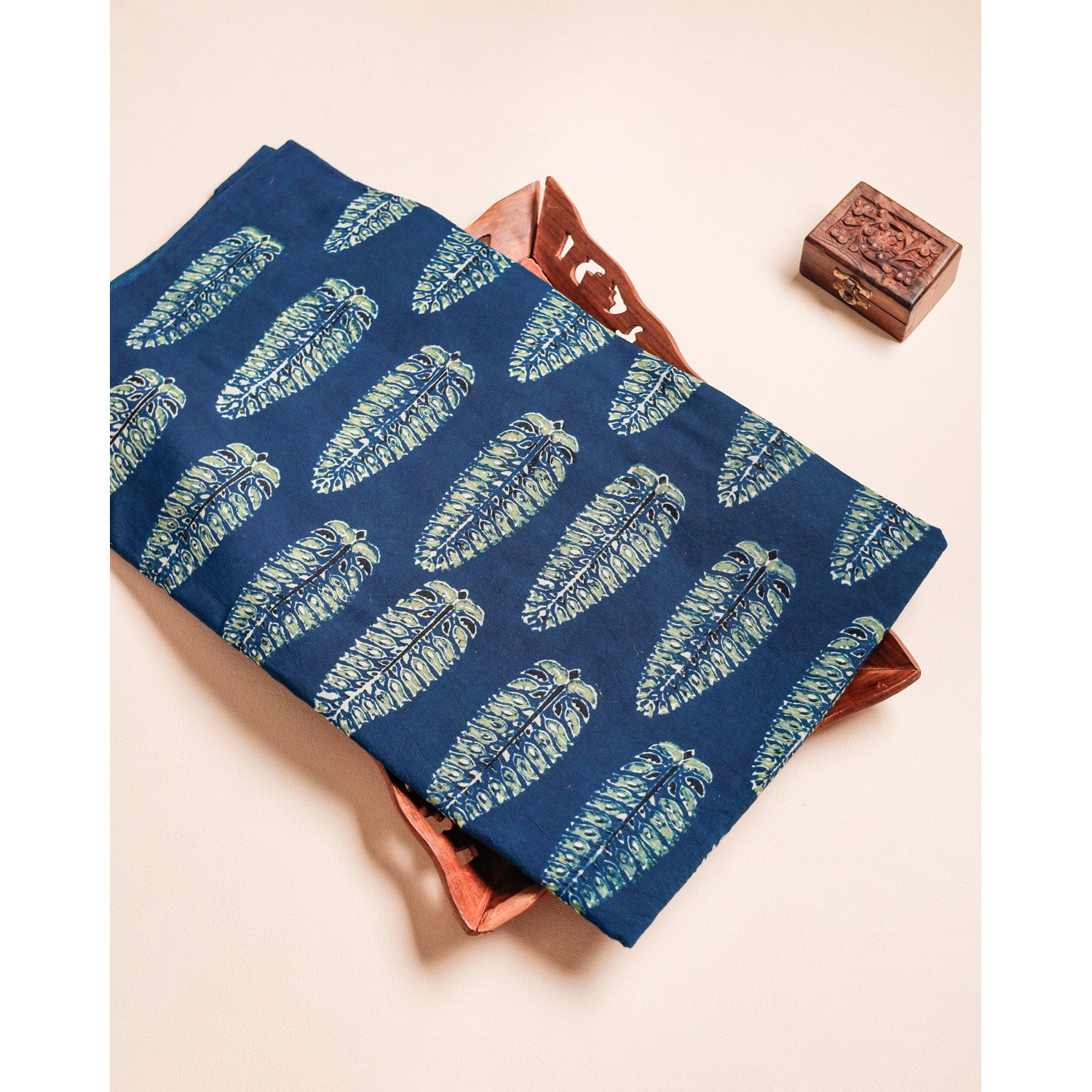 PURE COTTON BLOCK PRINTED AJRAKH FABRIC