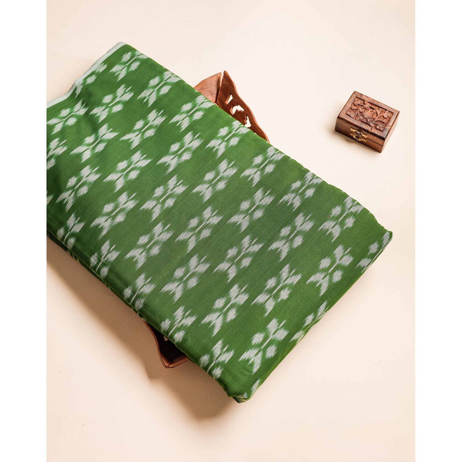 PURE COTTON WOVEN DOUBLE IKAT FABRIC