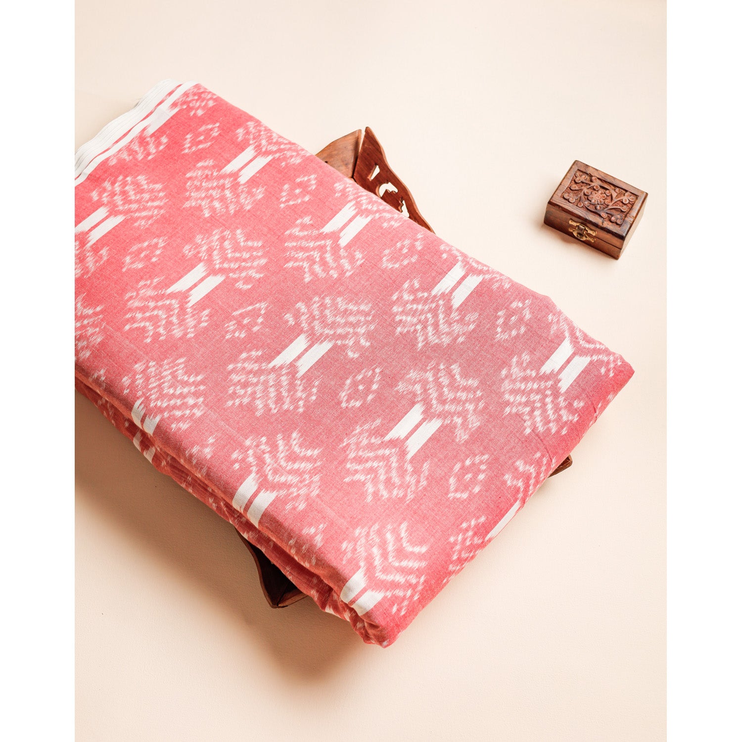 PURE COTTON WOVEN DOUBLE IKAT FABRIC