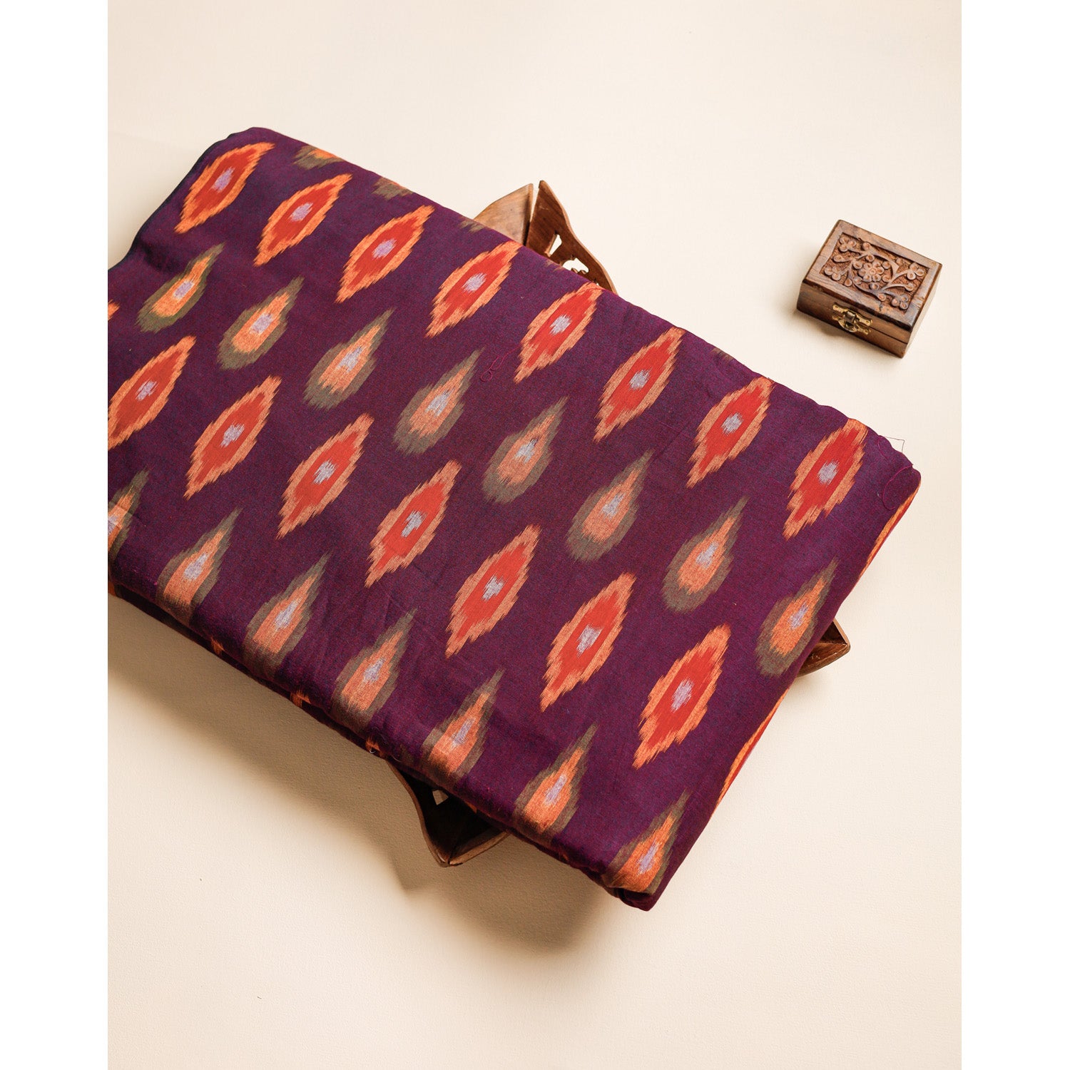 PURE COTTON WOVEN DOUBLE IKAT FABRIC