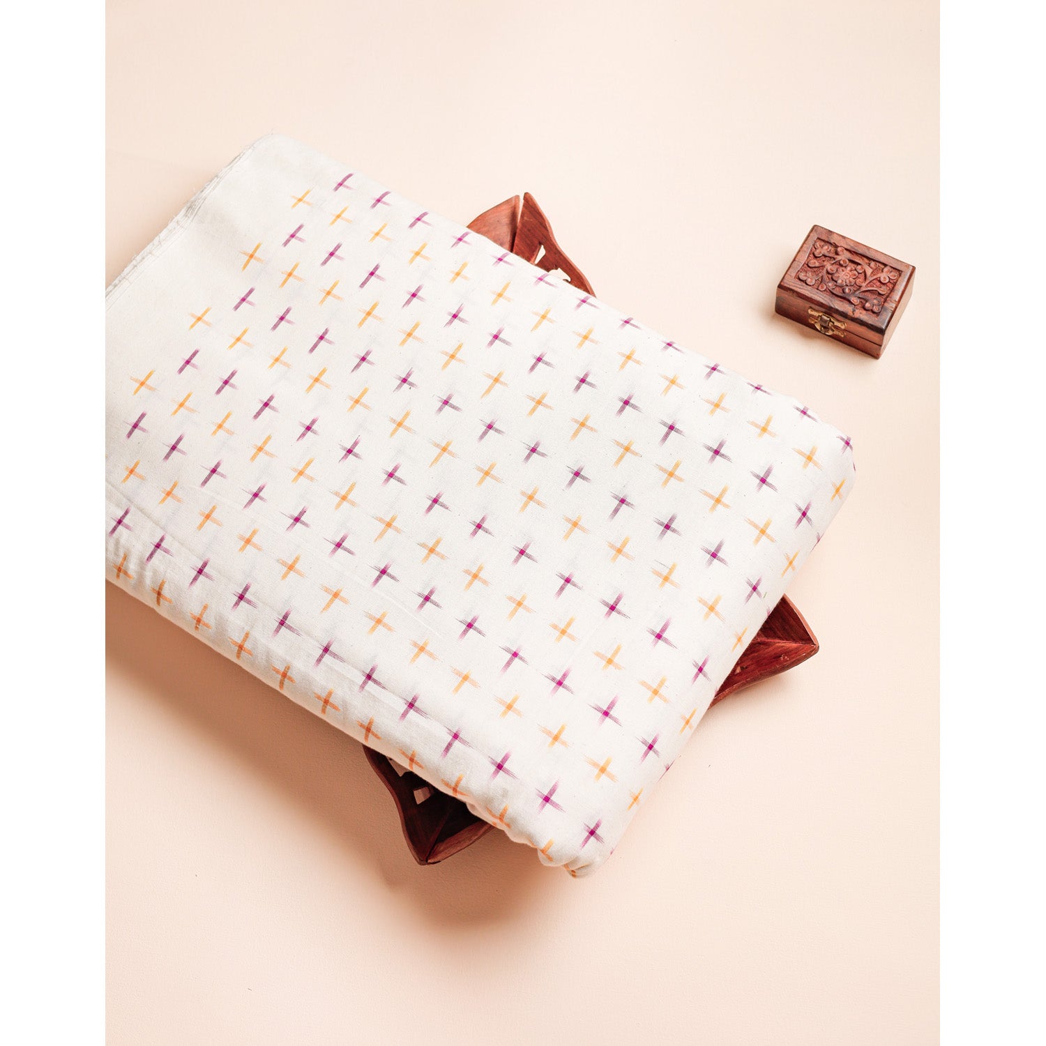 PURE COTTON WOVEN DOUBLE IKAT FABRIC