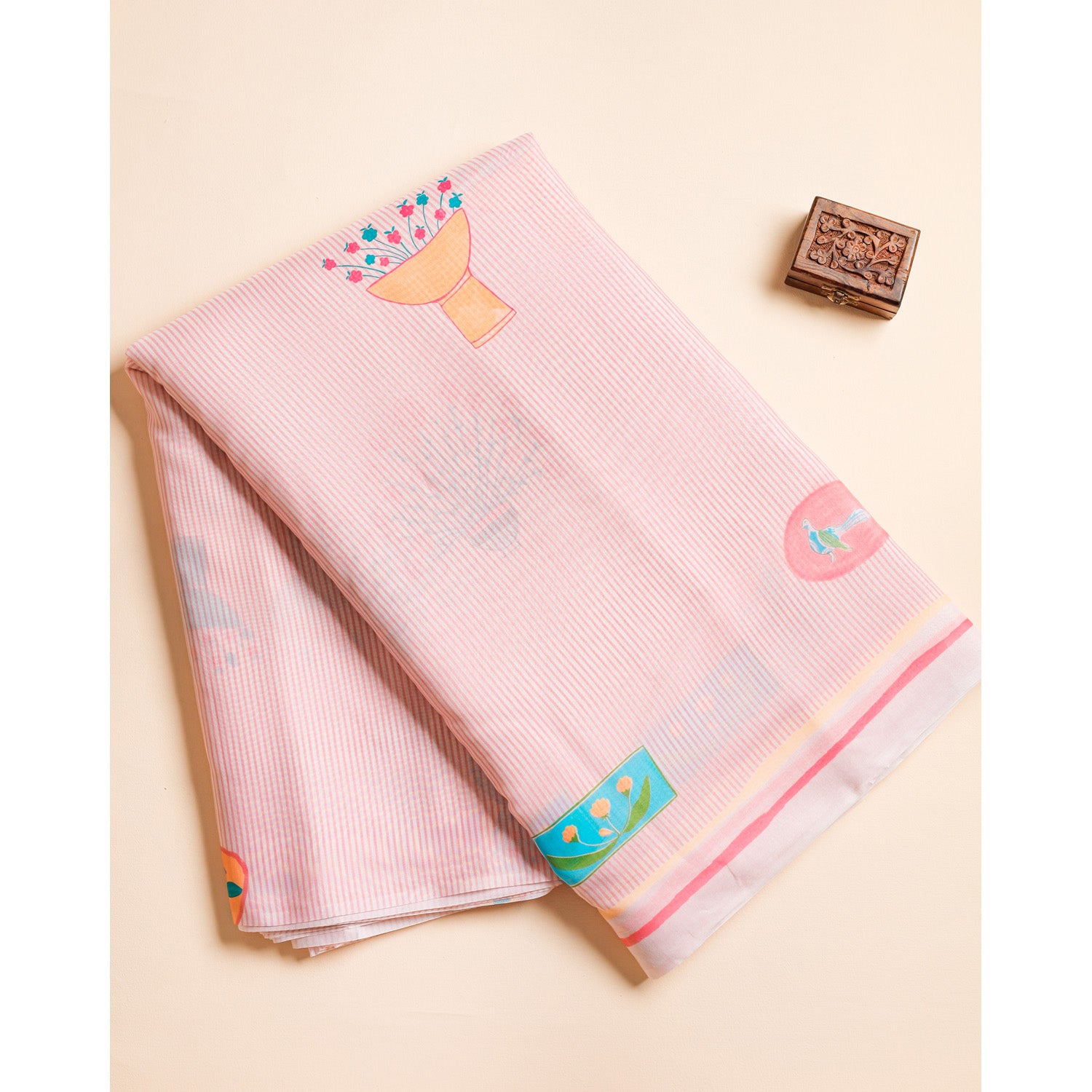 SEMI MUL CHANDERI PRINTED FABRIC