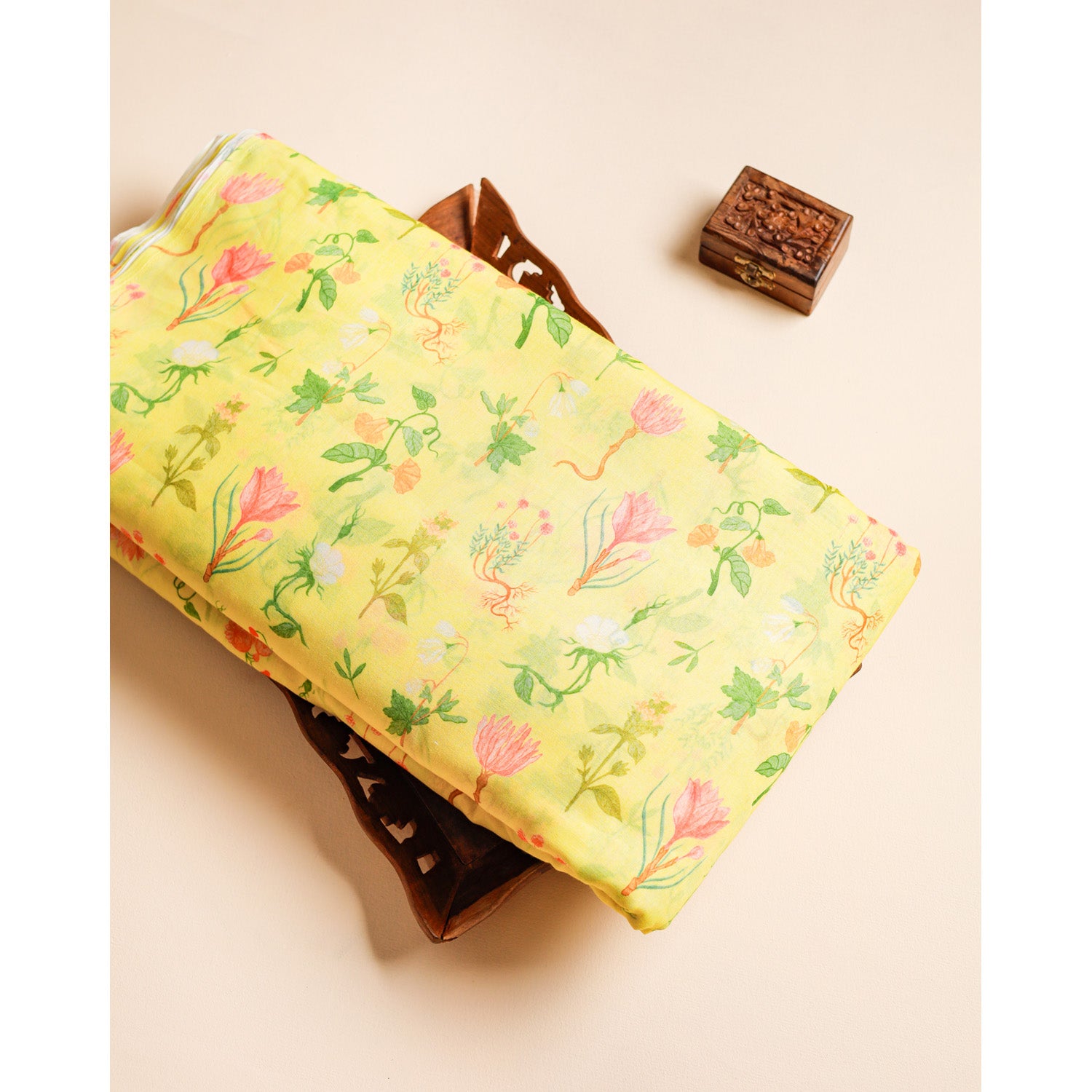 SEMI MUL CHANDERI PRINTED FABRIC