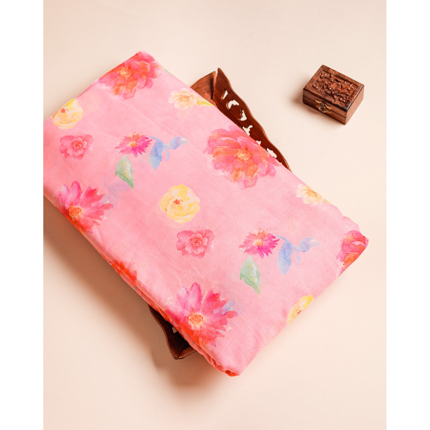 SEMI MUL CHANDERI PRINTED FABRIC