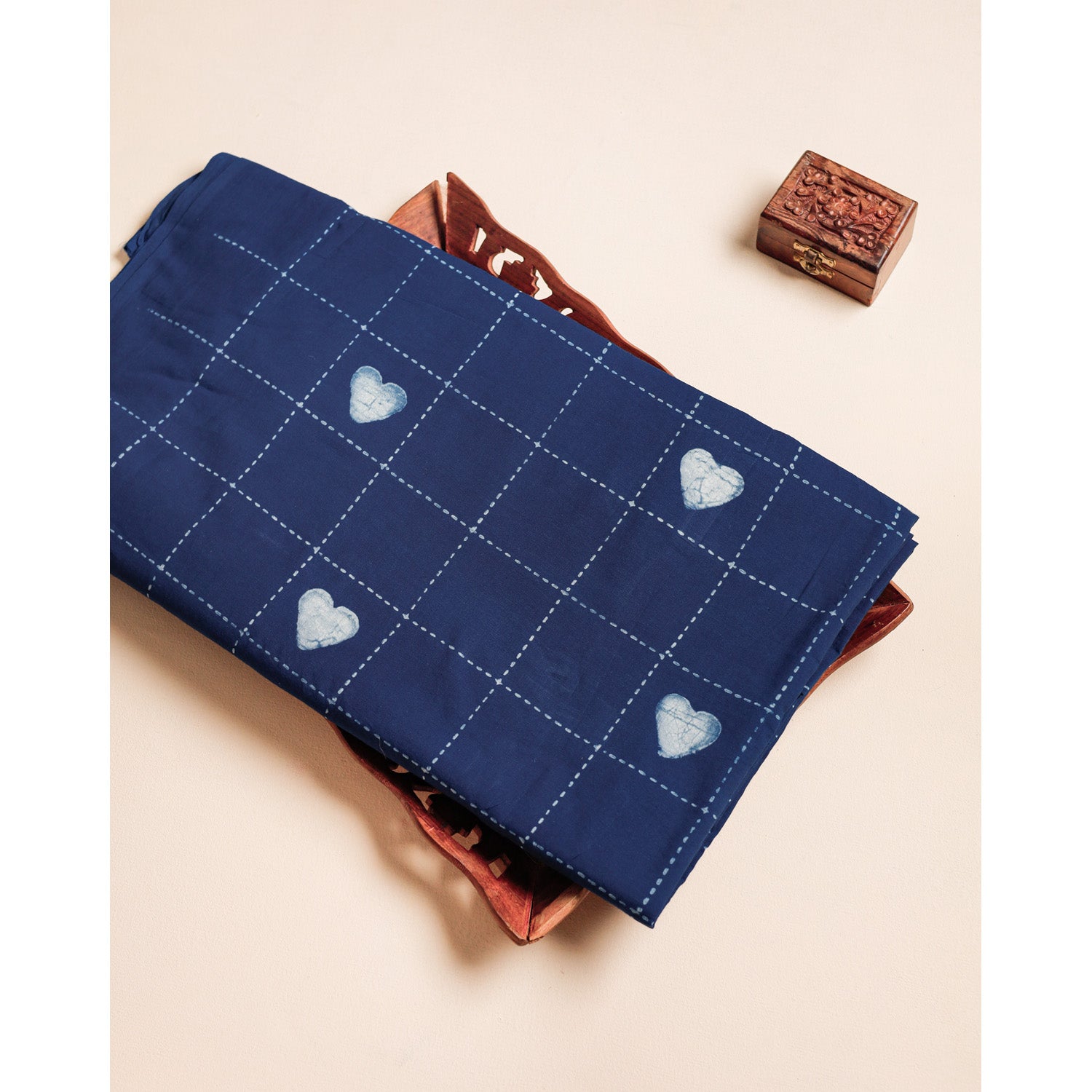 COTTON INDIGO HANDBLOCK PRINTED FABRIC
