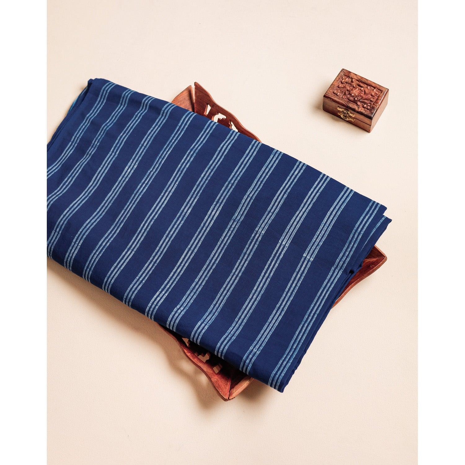 COTTON INDIGO HANDBLOCK PRINTED FABRIC