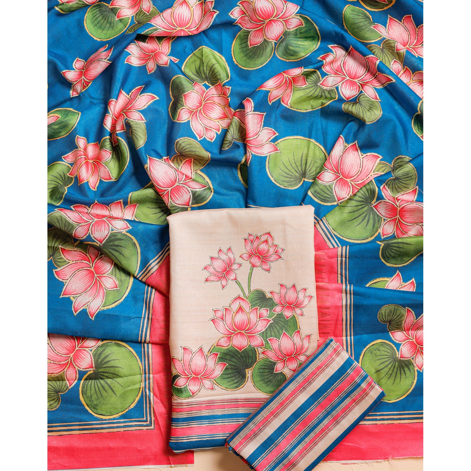 SEMI TUSSAR PRINTED SUIT SET