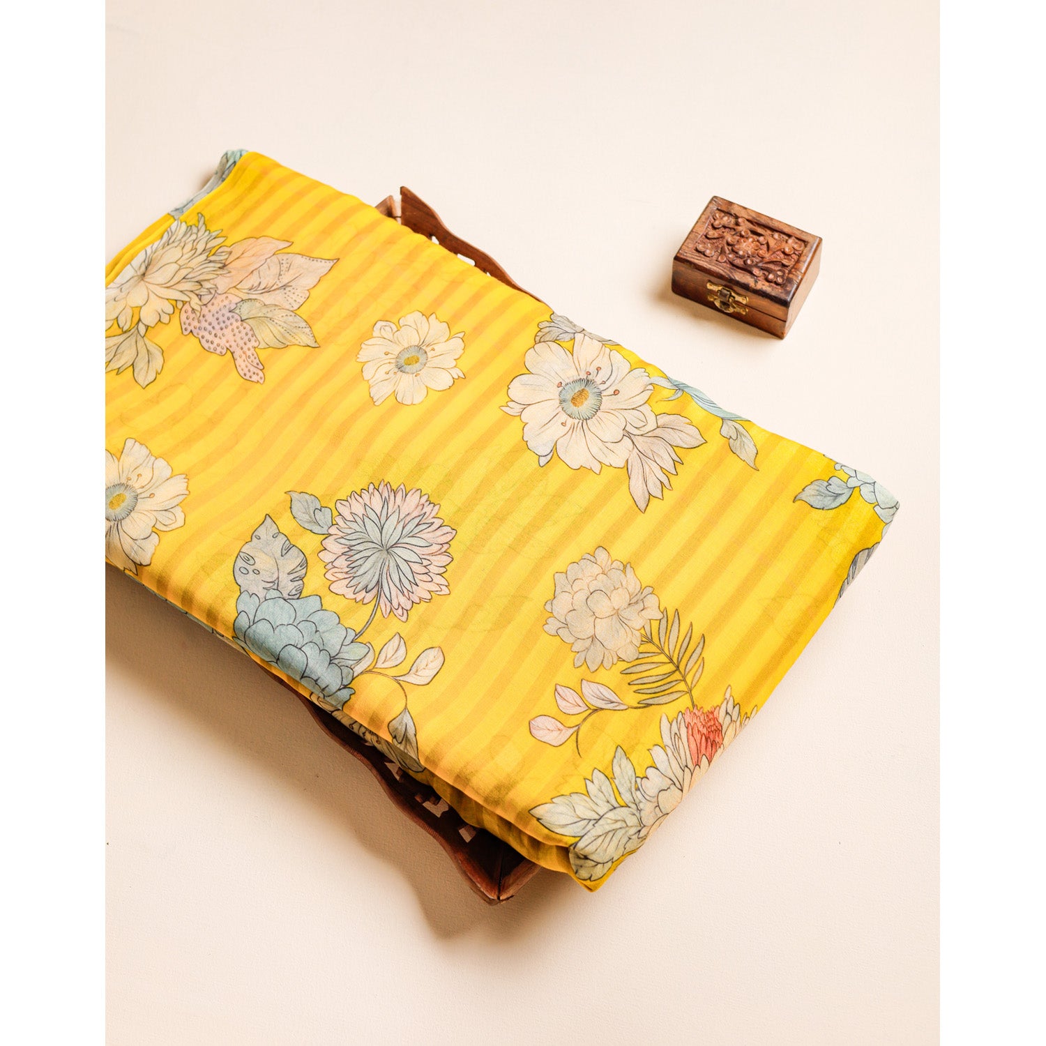 PURE MUL CHANDERI PRINTED FABRIC