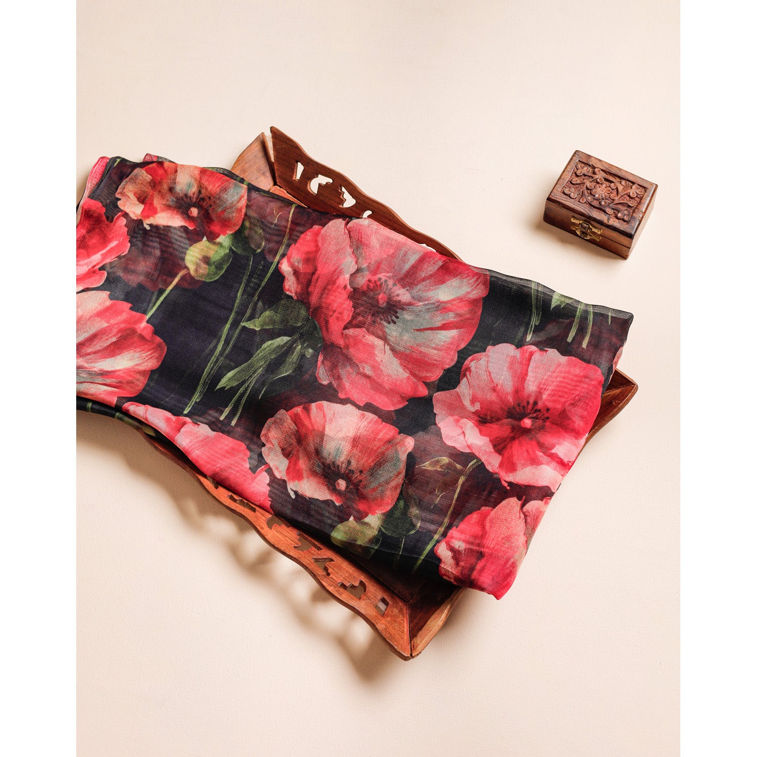 PURE JUTE VISCOSE SILK PRINTED FABRIC