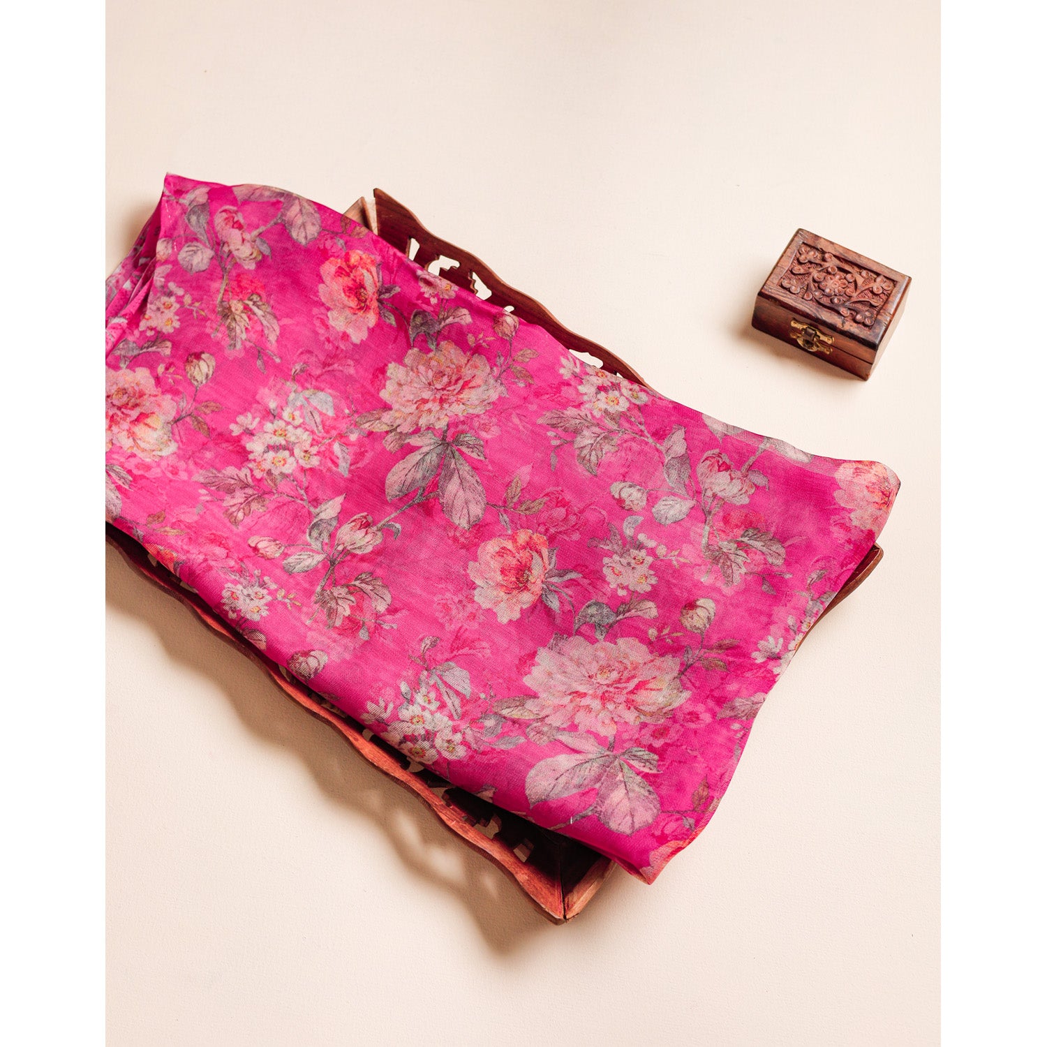 PURE JUTE VISCOSE SILK PRINTED FABRIC