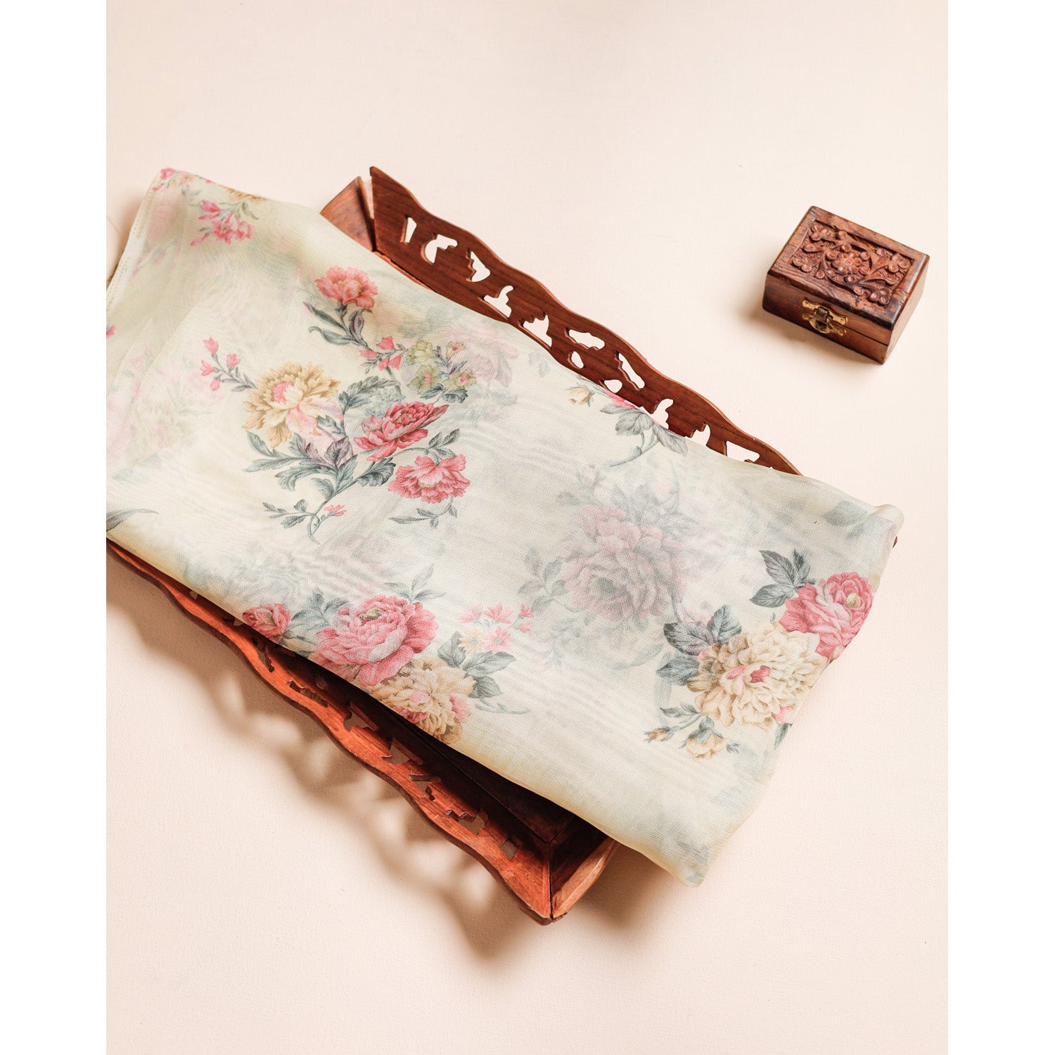 PURE JUTE VISCOSE SILK PRINTED FABRIC