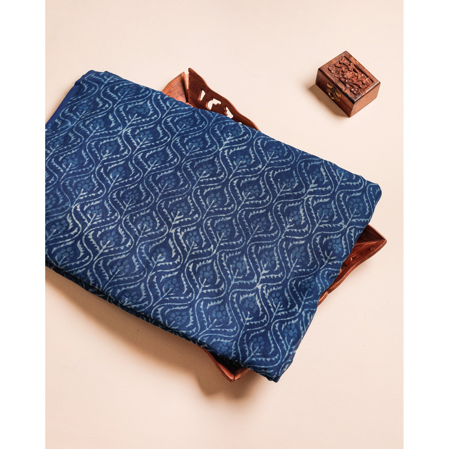 PURE MUL CHANDERI HANDBLOCK PRINTED FABRIC