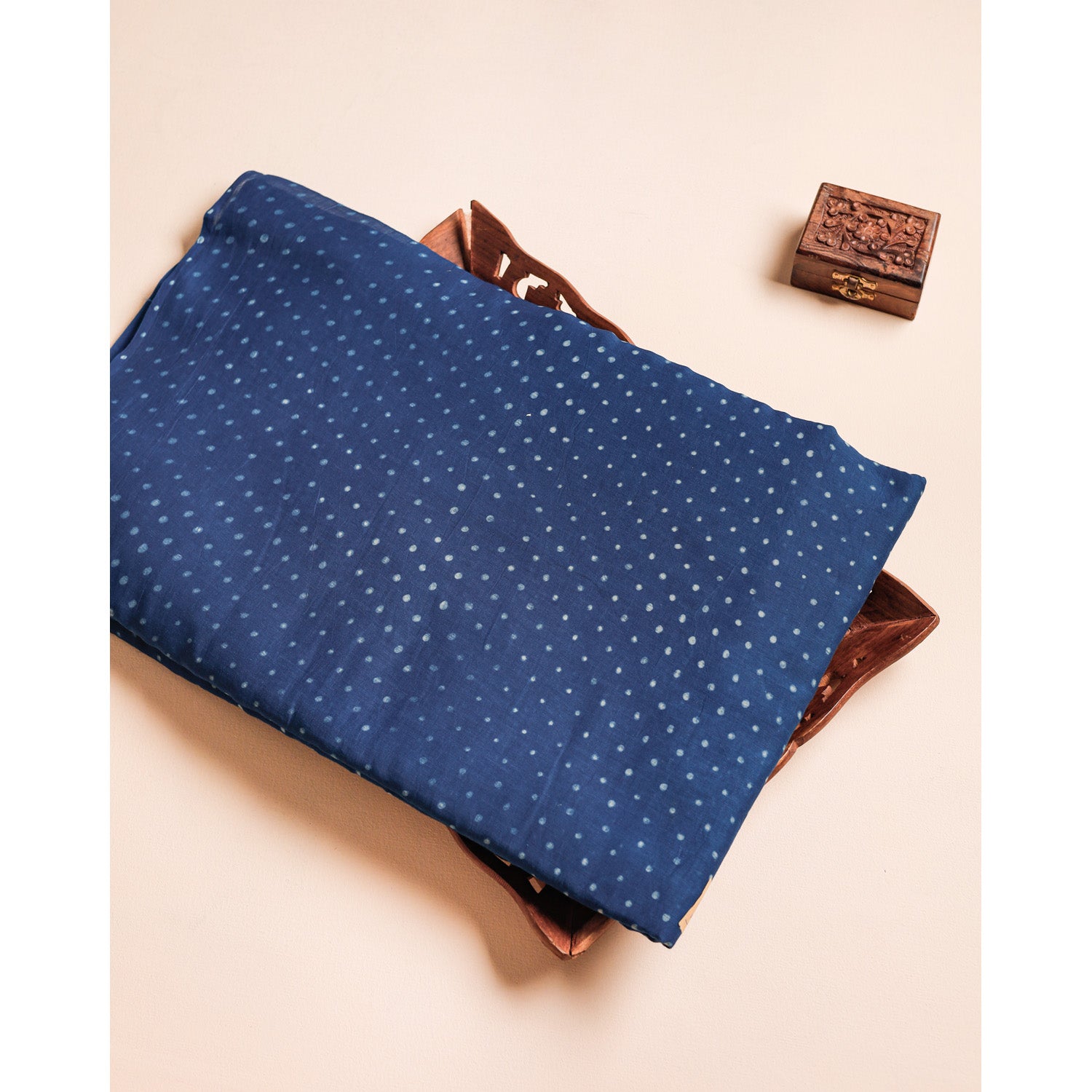 PURE MUL CHANDERI HANDBLOCK PRINTED FABRIC