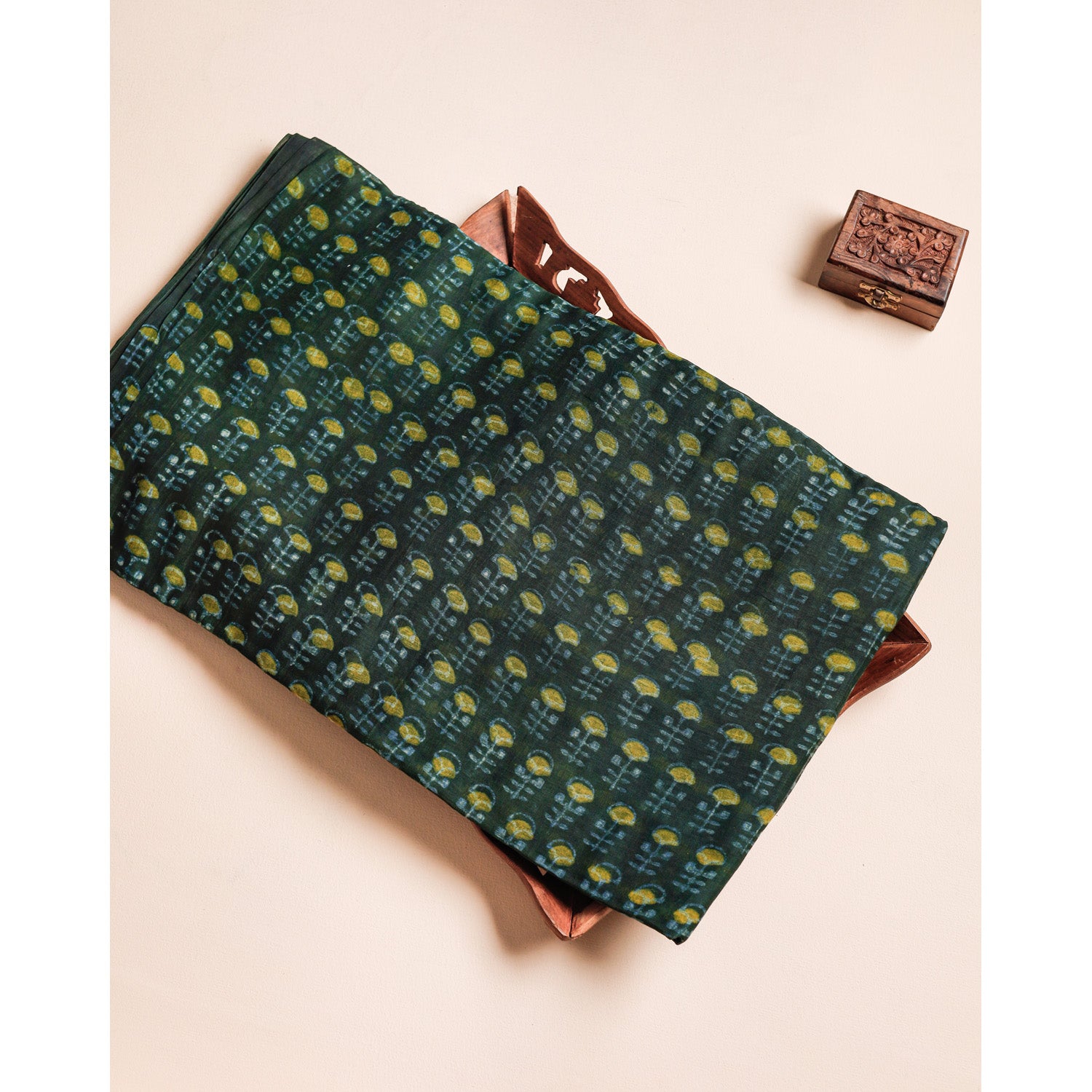 PURE MUL CHANDERI HANDBLOCK PRINTED FABRIC