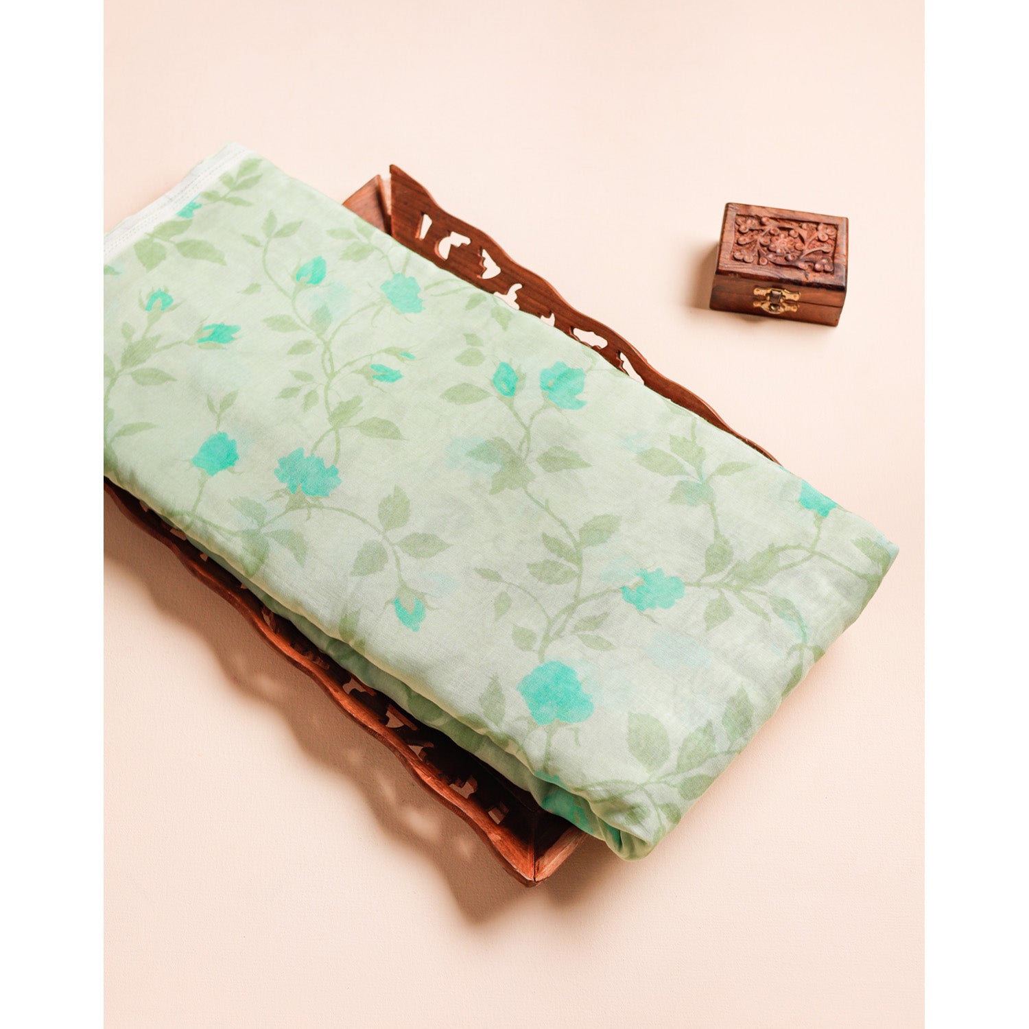 PURE BANARASI MUL CHANDERI PRINTED FABRIC