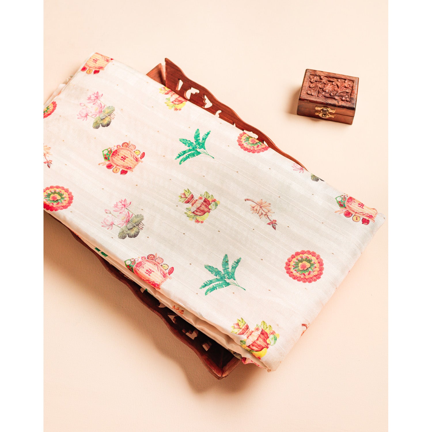SEMI TUSSAR SILK PRINTED FABRIC