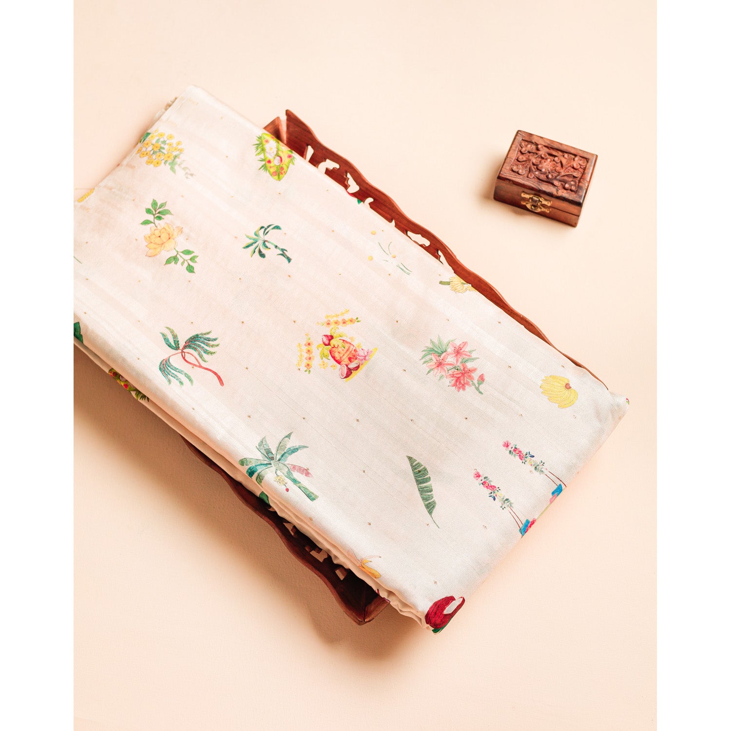 SEMI TUSSAR SILK PRINTED FABRIC