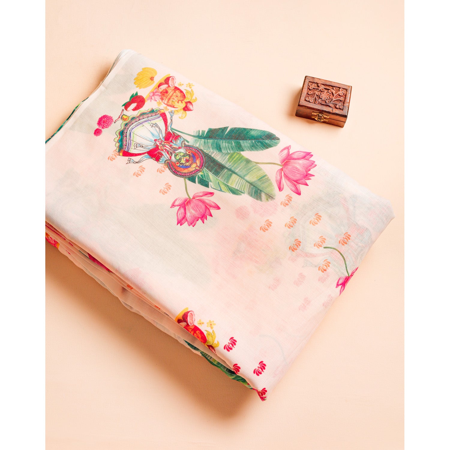 SEMI TUSSAR SILK PRINTED FABRIC