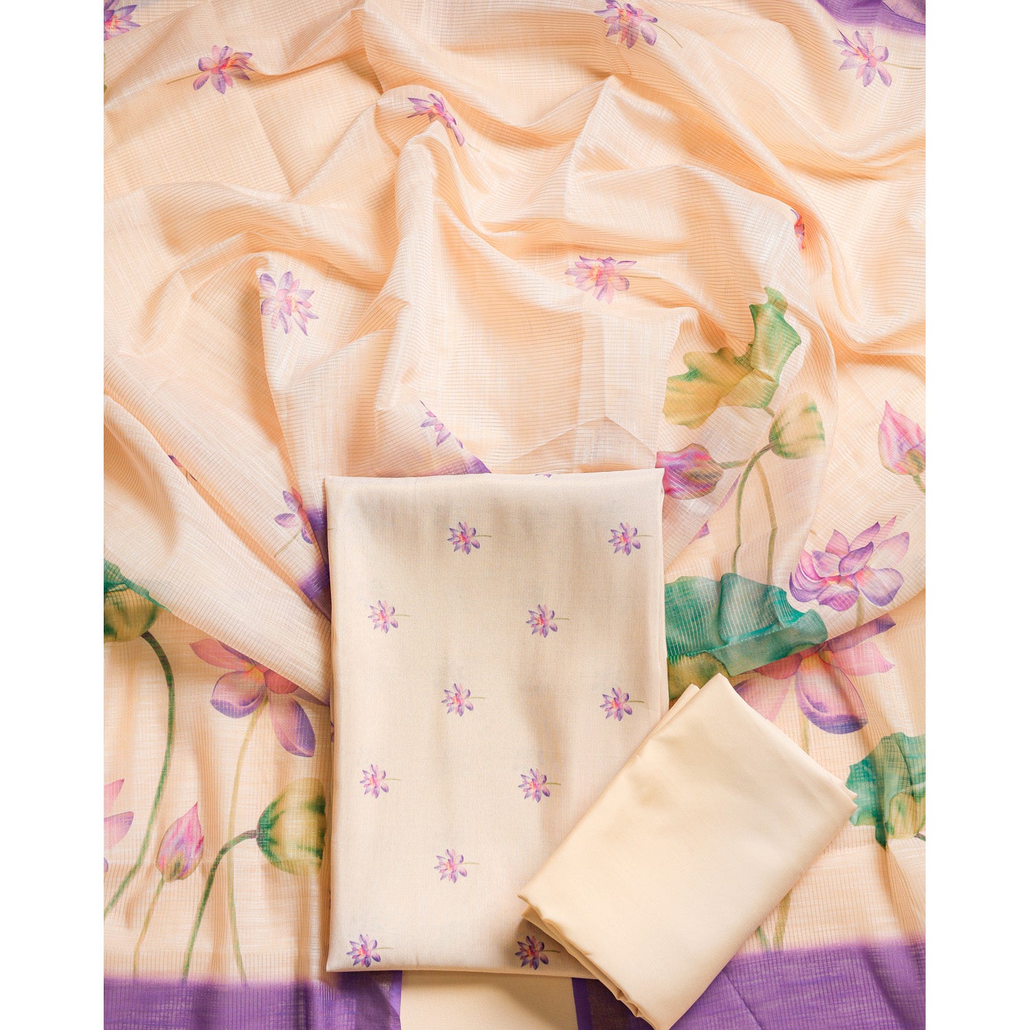 SEMI TISSUE SILK PRINTED SUIT SET