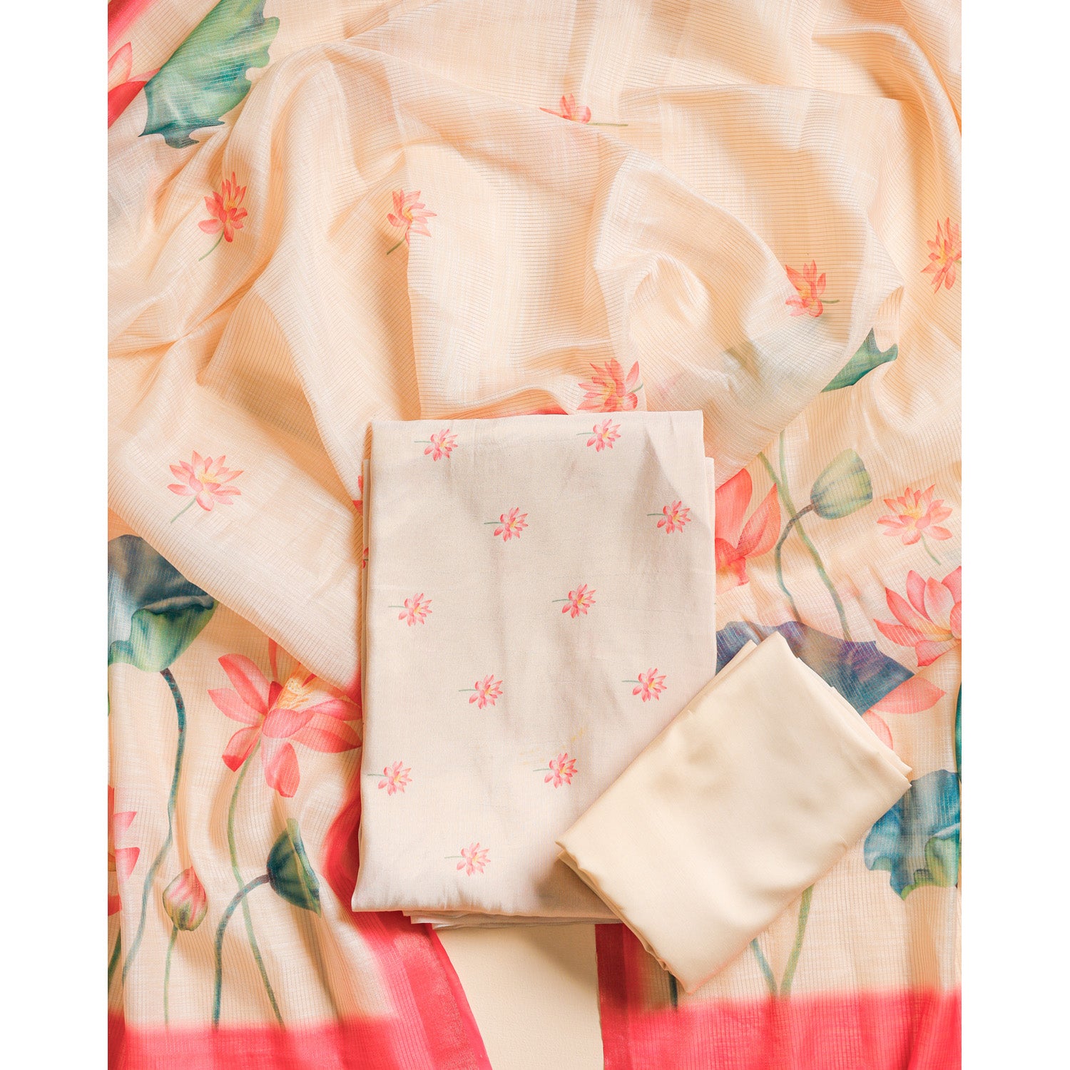 SEMI TISSUE SILK PRINTED SUIT SET