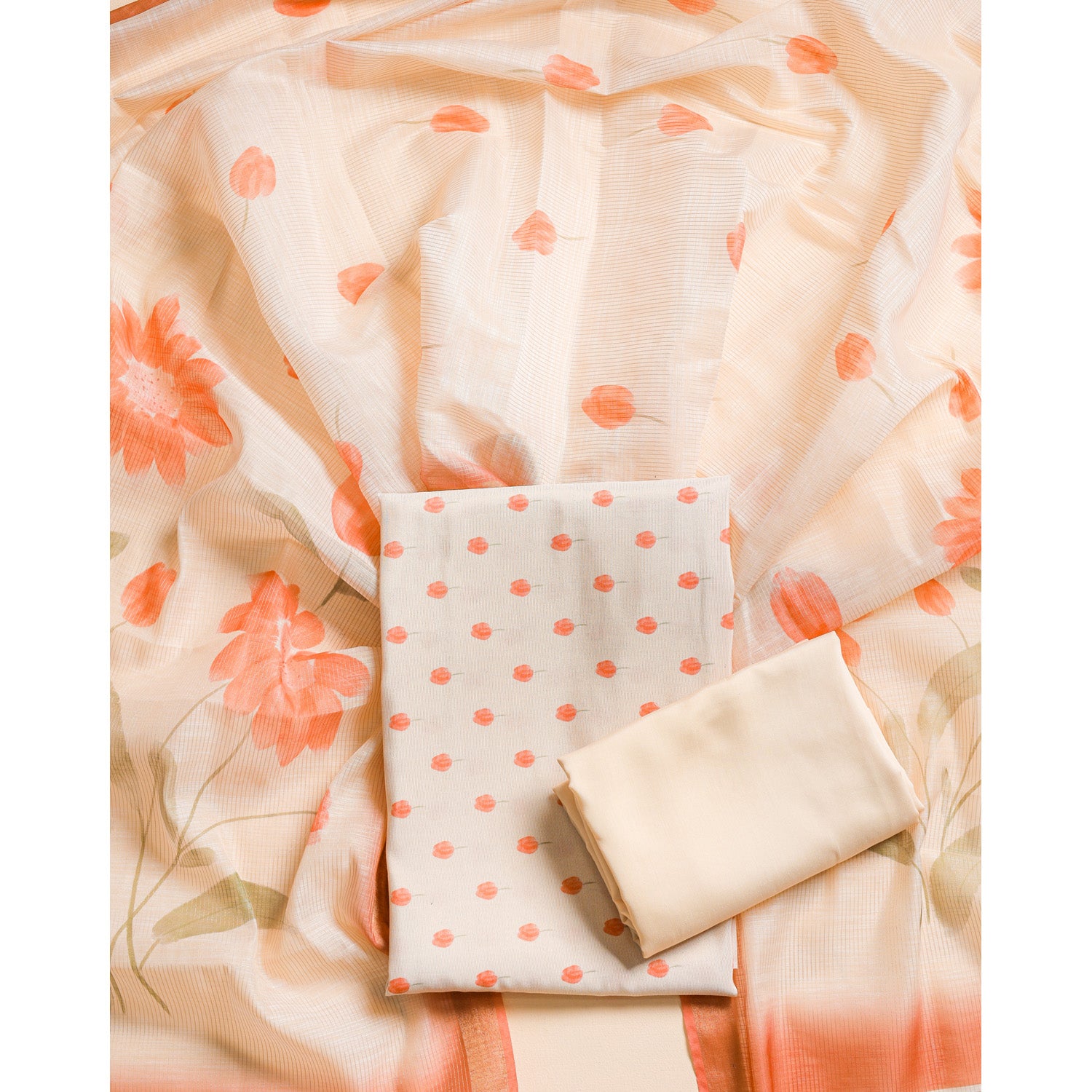 SEMI TISSUE SILK PRINTED SUIT SET
