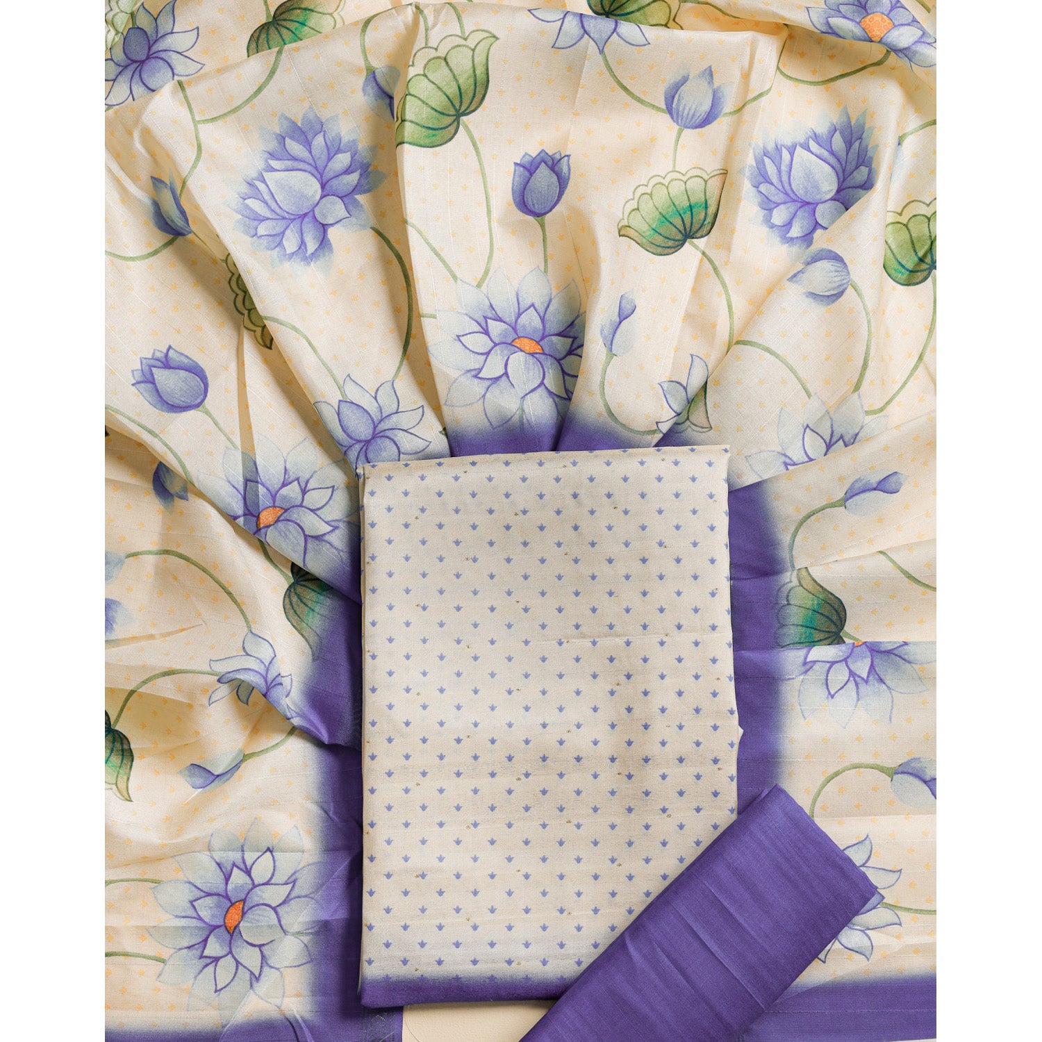 CHANDERI PRINTED SUIT SET