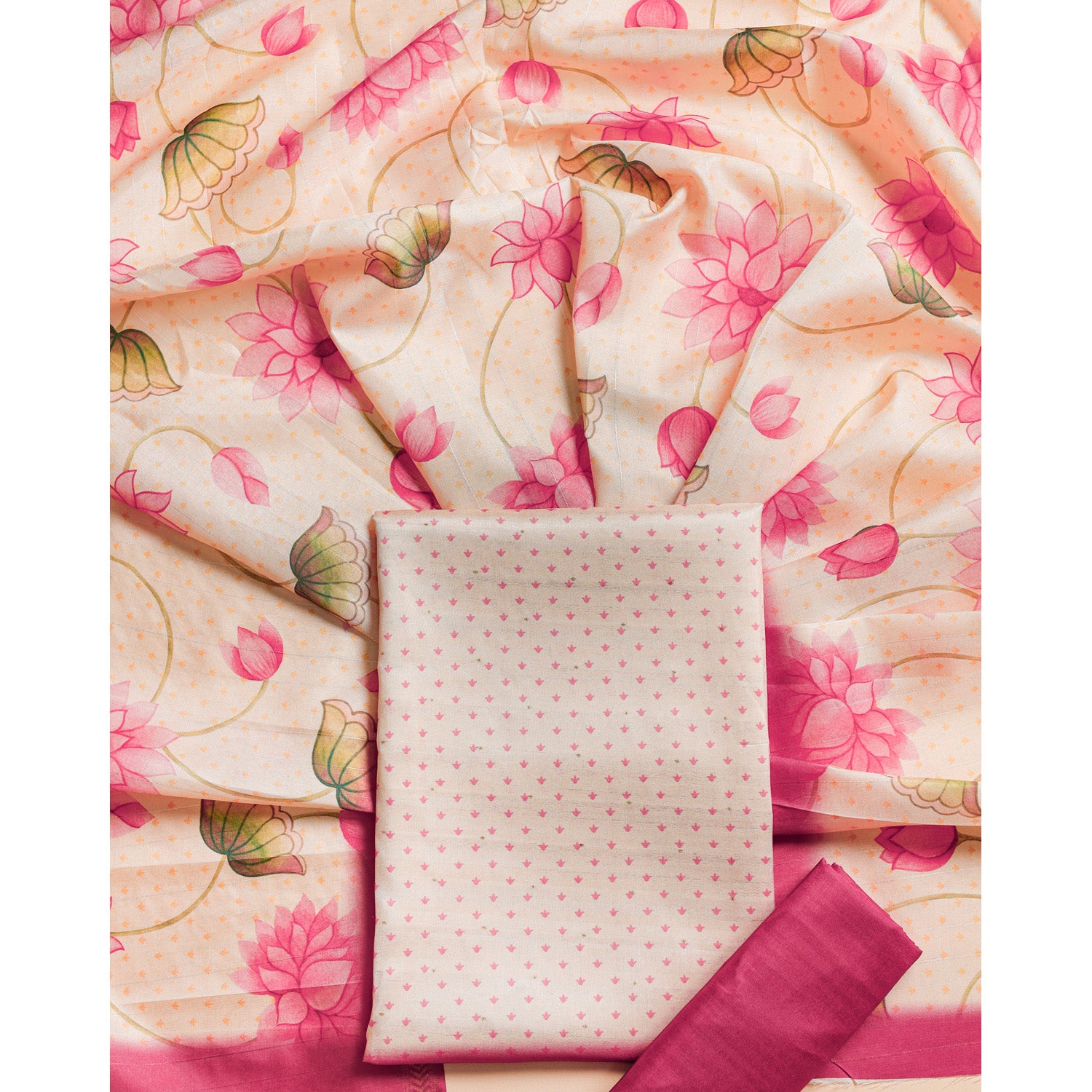 CHANDERI PRINTED SUIT SET