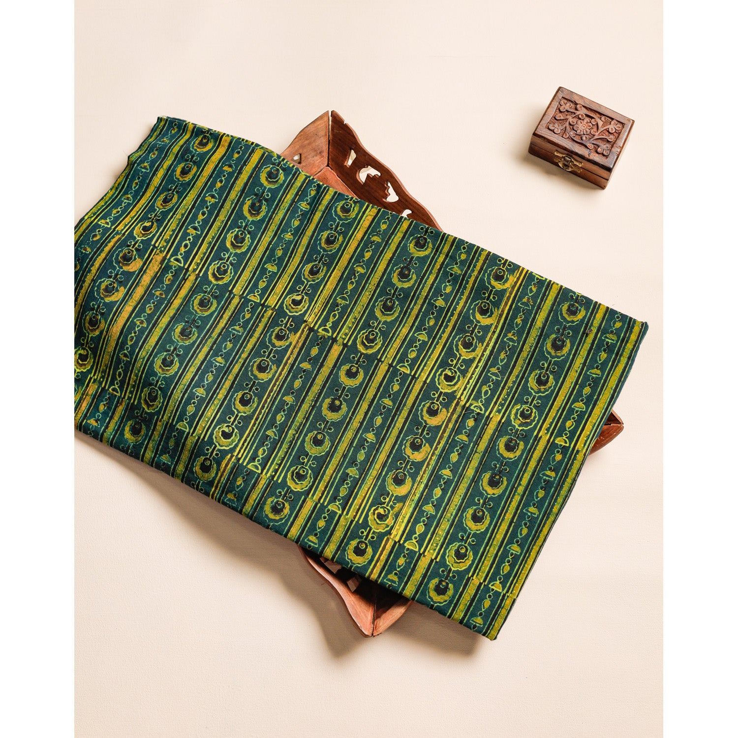 PURE COTTON BLOCK PRINTED AJRAKH FABRIC