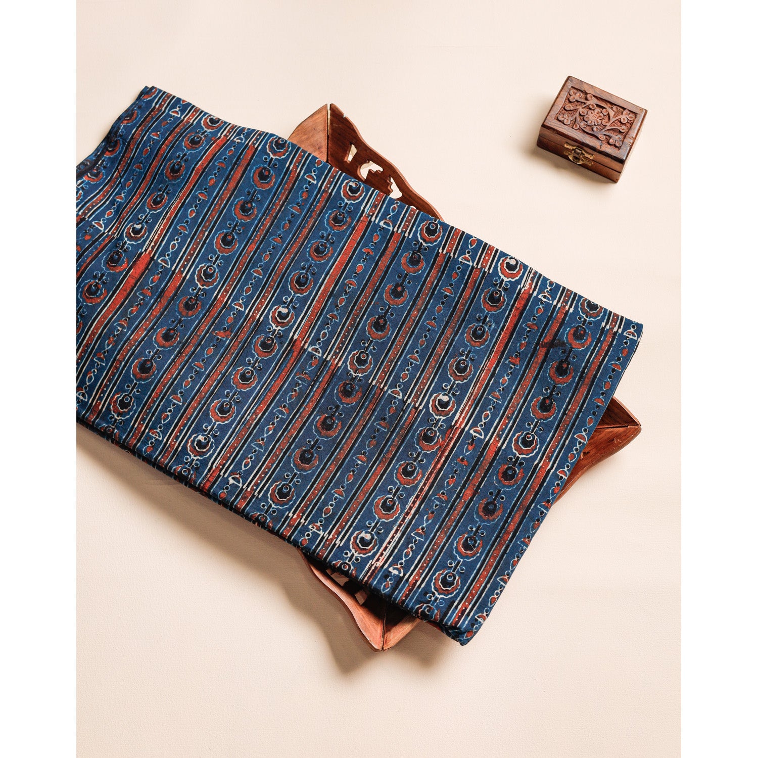 PURE COTTON BLOCK PRINTED AJRAKH FABRIC