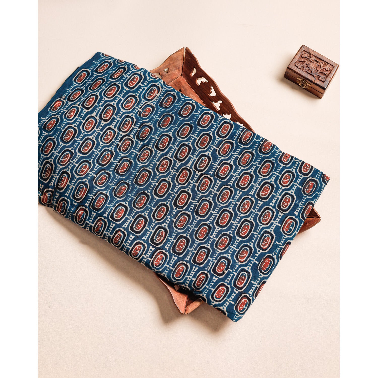 PURE COTTON BLOCK PRINTED AJRAKH FABRIC