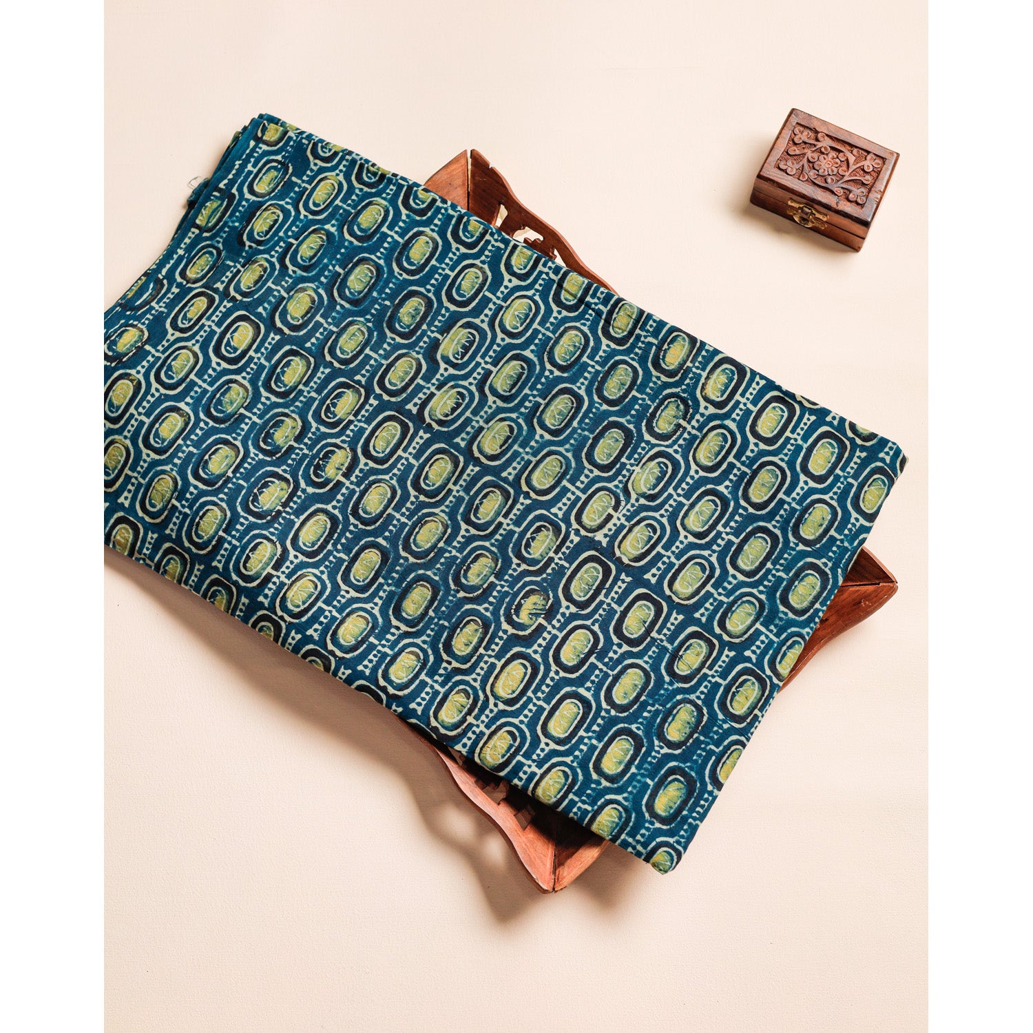 PURE COTTON BLOCK PRINTED AJRAKH FABRIC