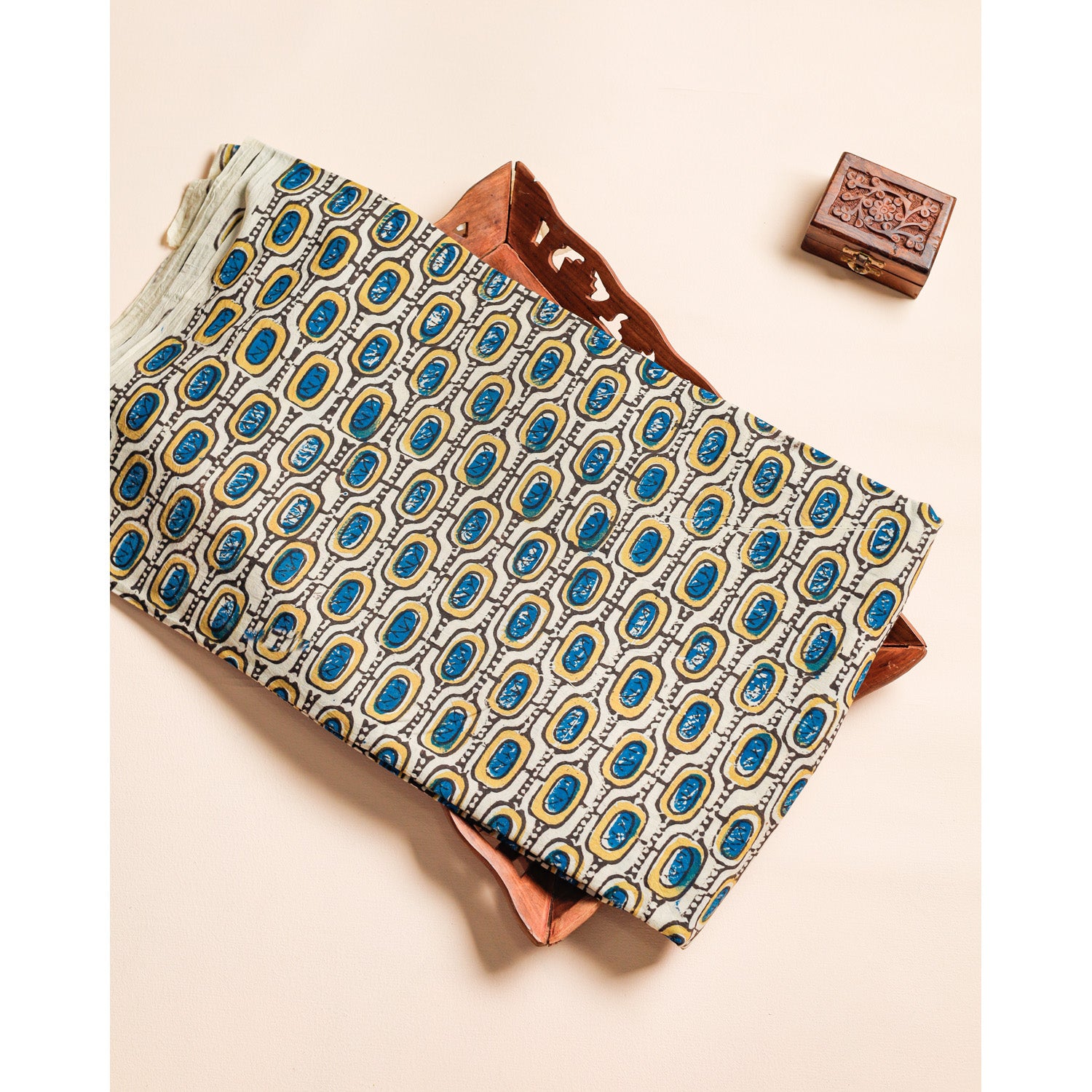 PURE COTTON BLOCK PRINTED AJRAKH FABRIC