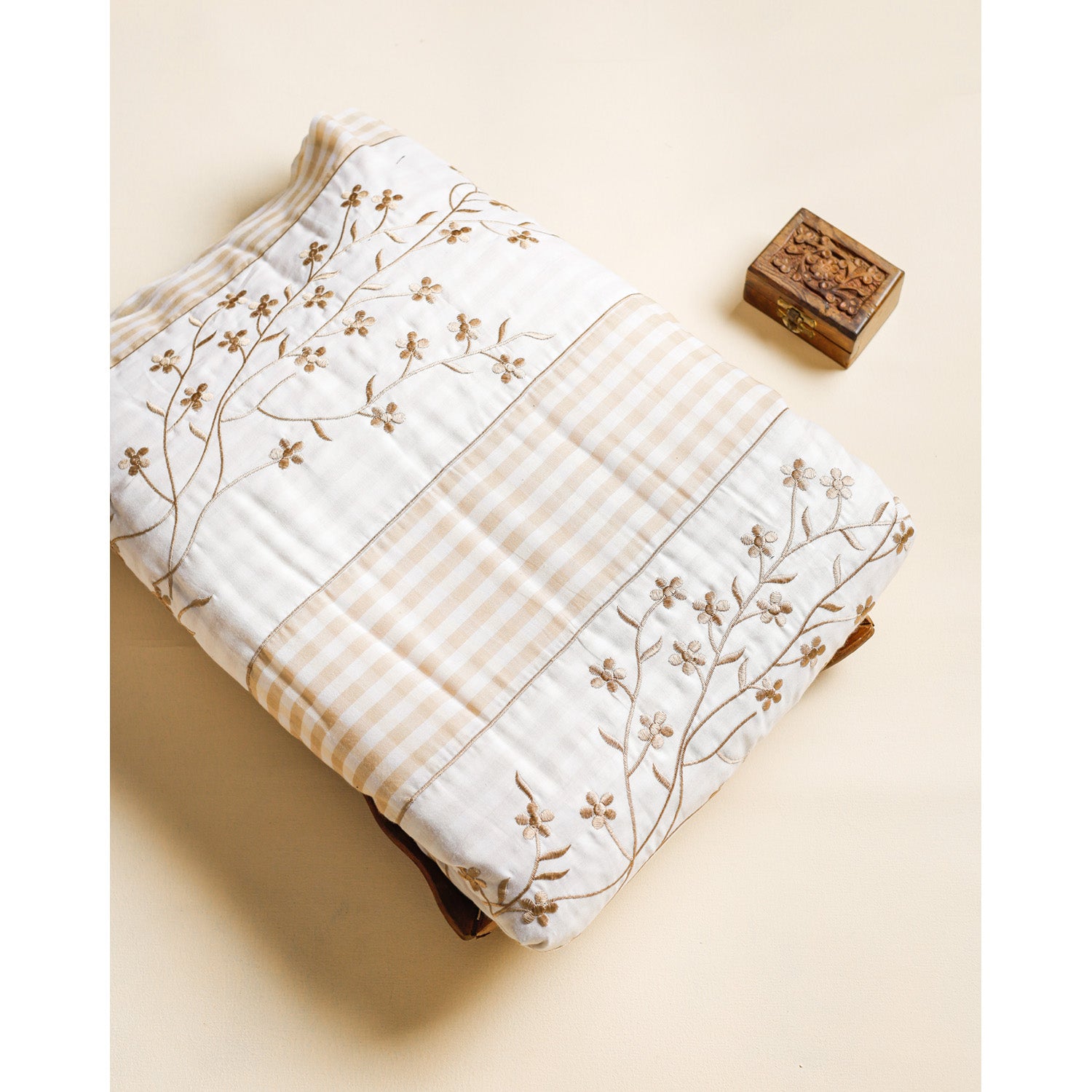 EMBROIDERED PURE MUL COTTON PATCHWORK FABRIC