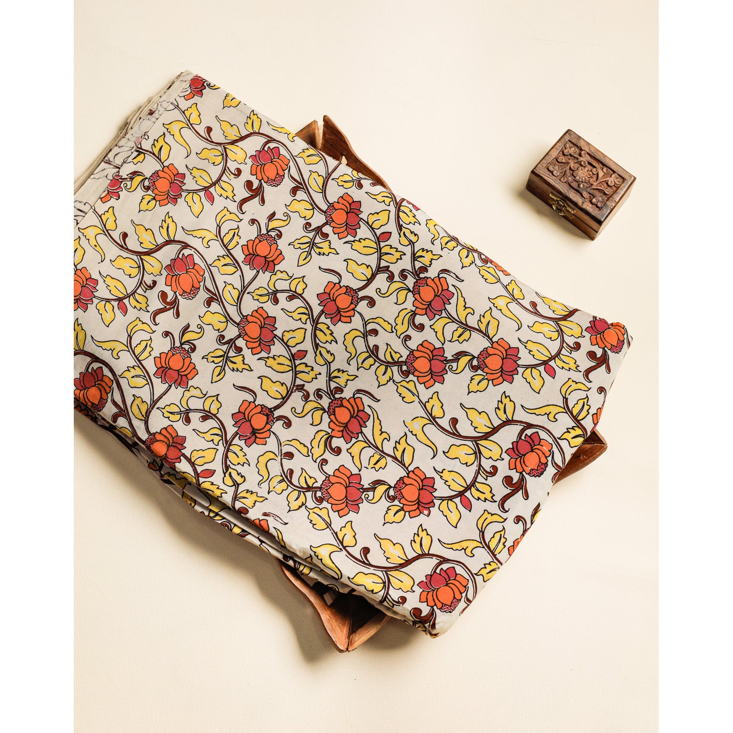 ASSAM SILK KALAMKARI FABRIC