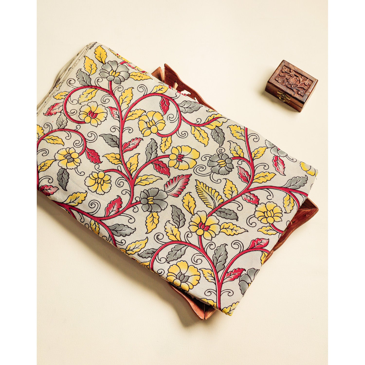 ASSAM SILK KALAMKARI FABRIC