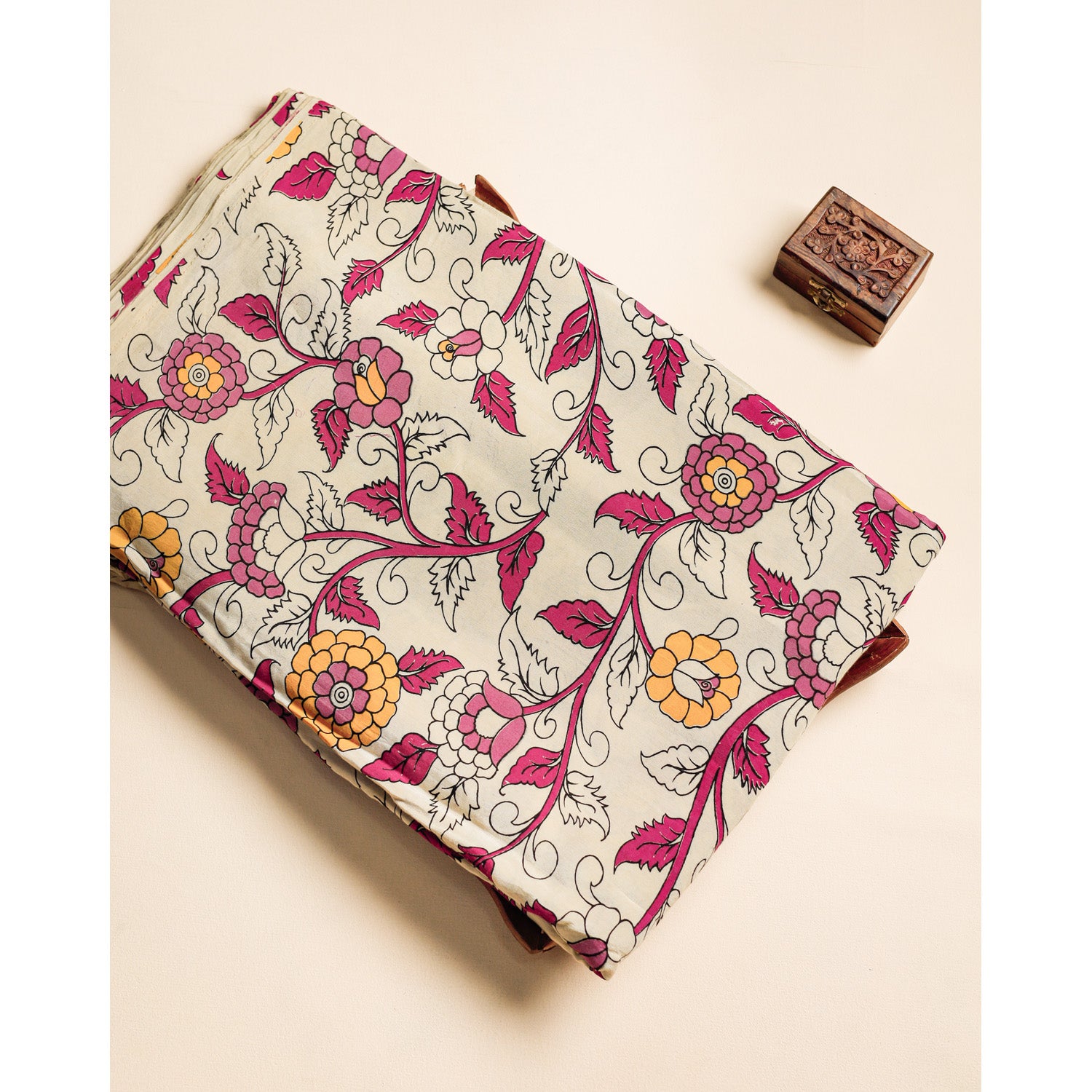 ASSAM SILK KALAMKARI FABRIC