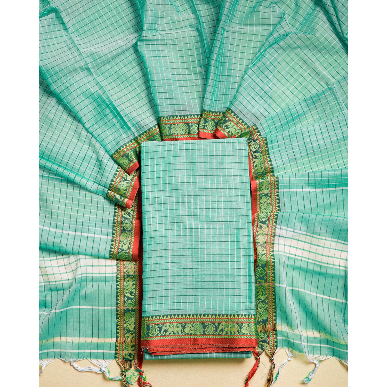PURE MERCERIZED COTTON HANDLOOM NARAYANPET SUIT SET