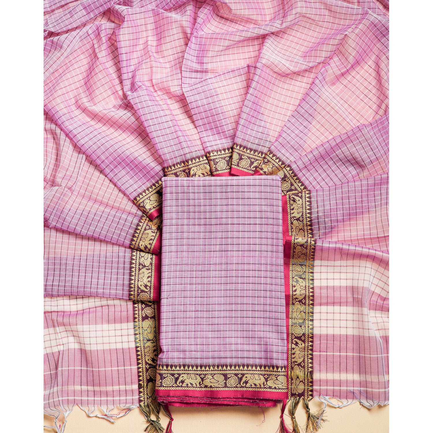 PURE MERCERIZED COTTON HANDLOOM NARAYANPET SUIT SET