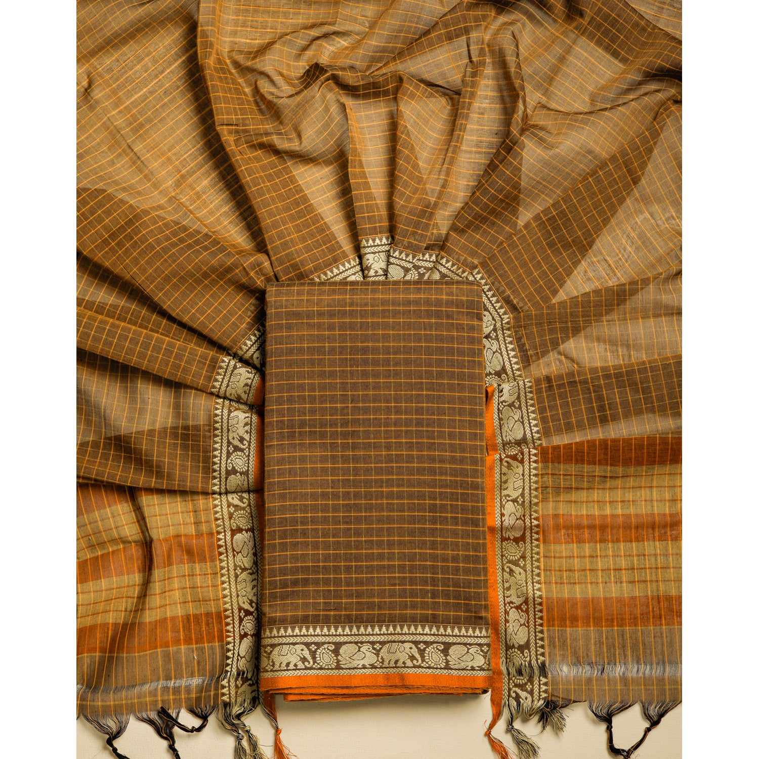 PURE MERCERIZED COTTON HANDLOOM NARAYANPET SUIT SET
