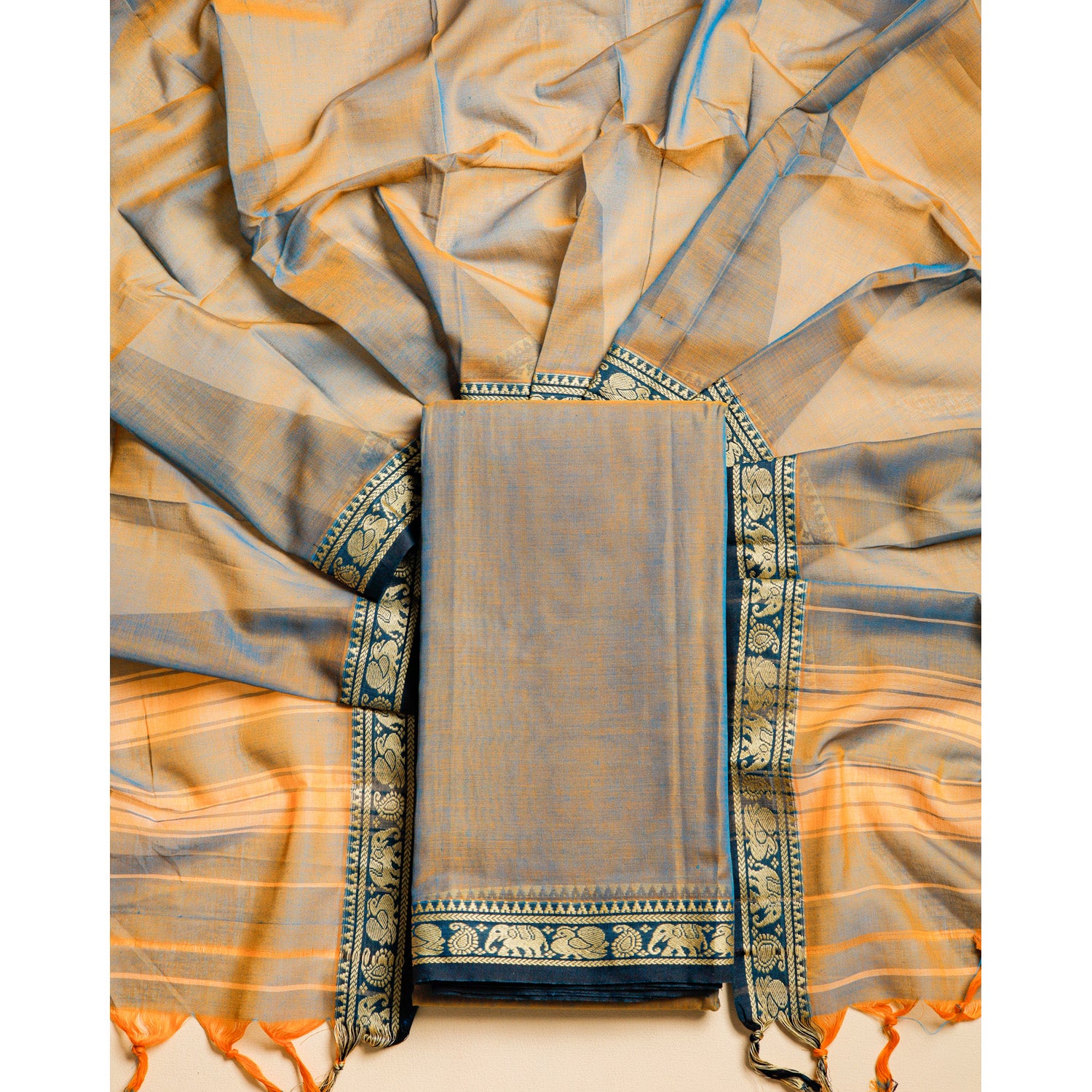 PURE MERCERIZED COTTON HANDLOOM NARAYANPET SUIT SET