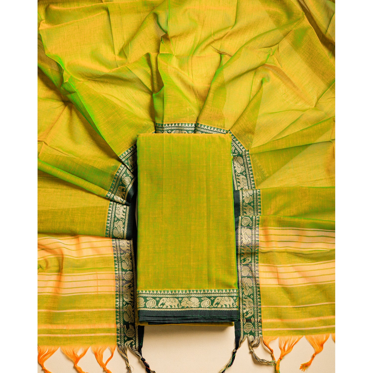 PURE MERCERIZED COTTON HANDLOOM NARAYANPET SUIT SET