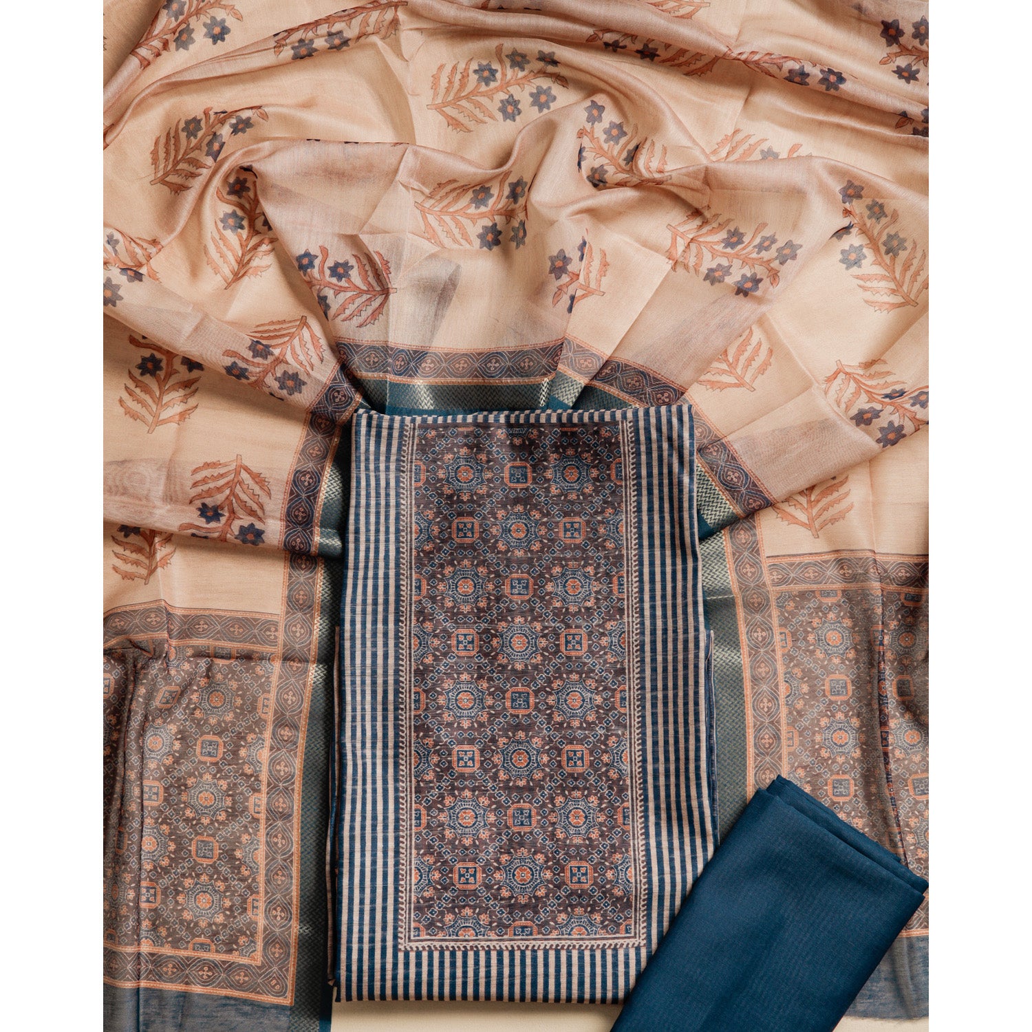 CHANDERI PRINTED SUIT SET