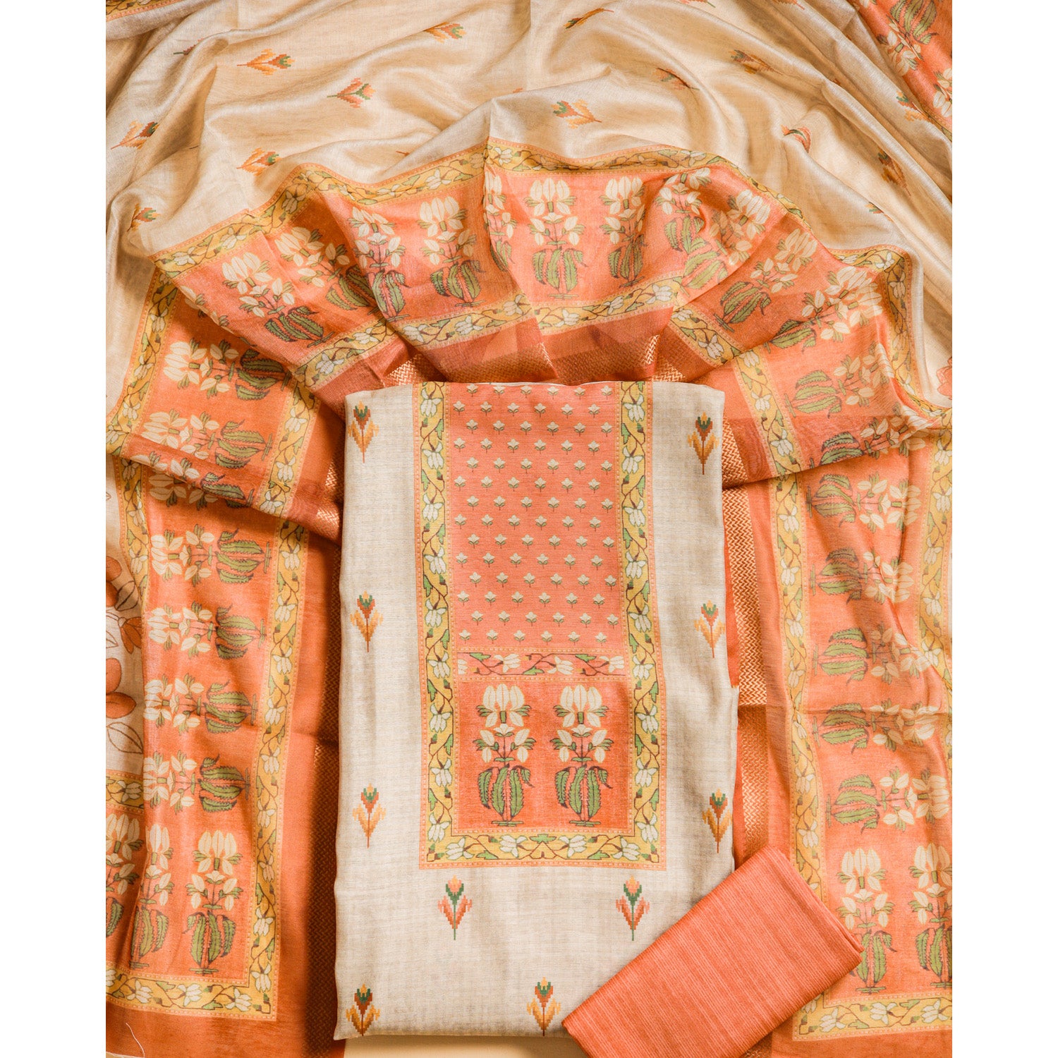 CHANDERI PRINTED SUIT SET