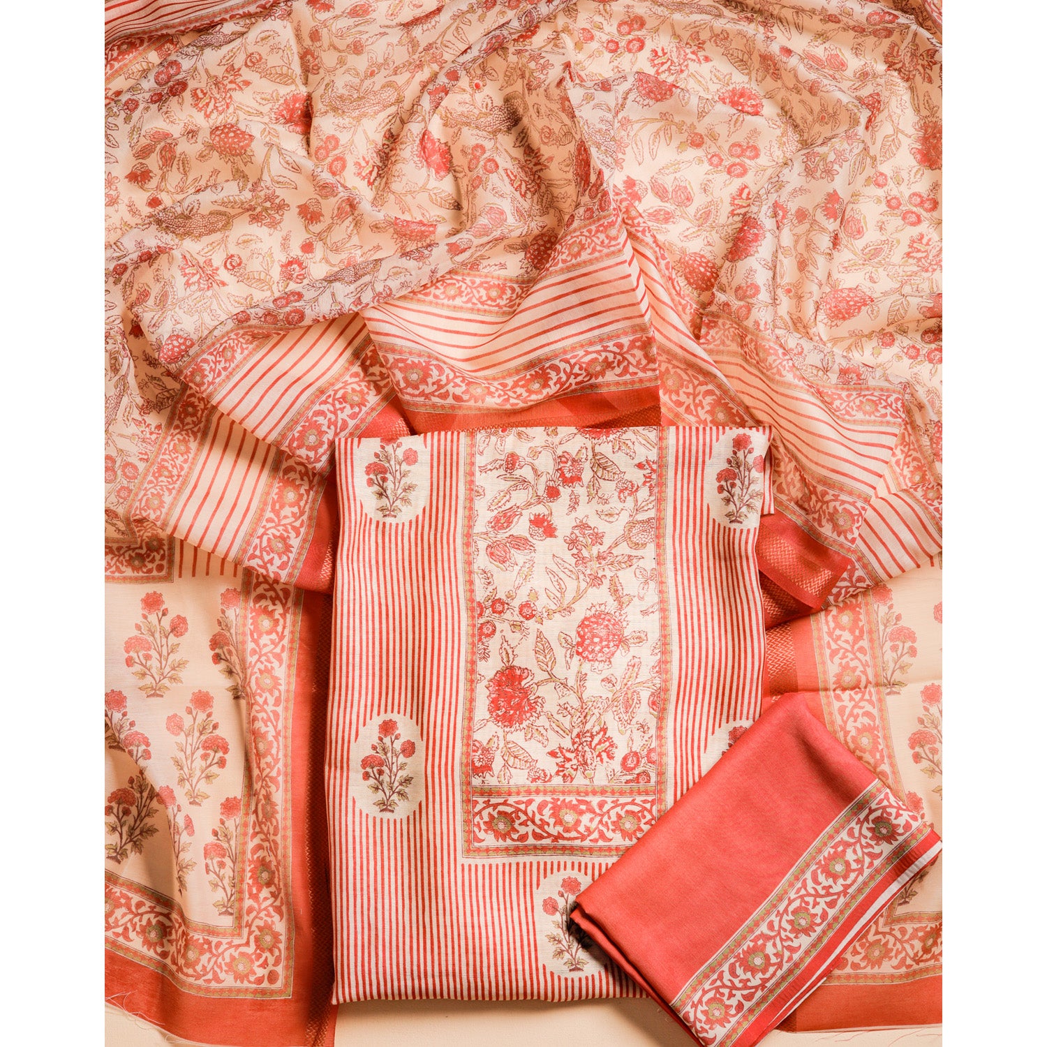 CHANDERI PRINTED SUIT SET