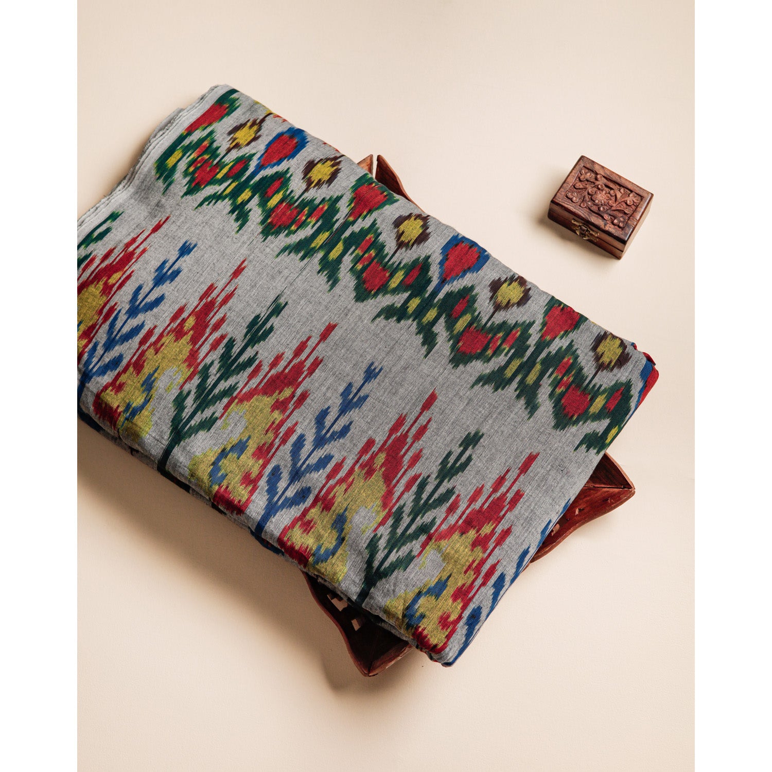 UZBEKISTAN COTTON HANDLOOM IKAT FABRIC